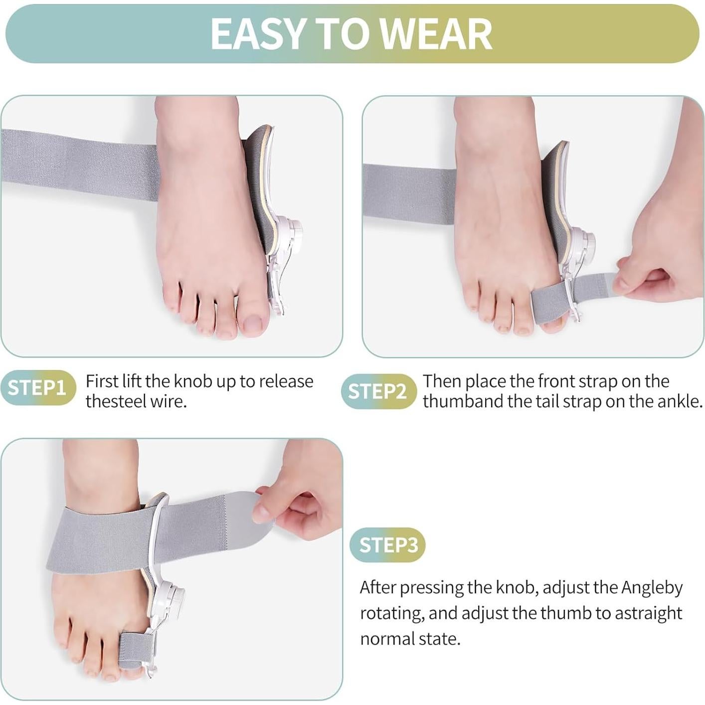 Corrector de Juanetes Ajustable Erouevnket 1 Set Alivio Dedo Gordo