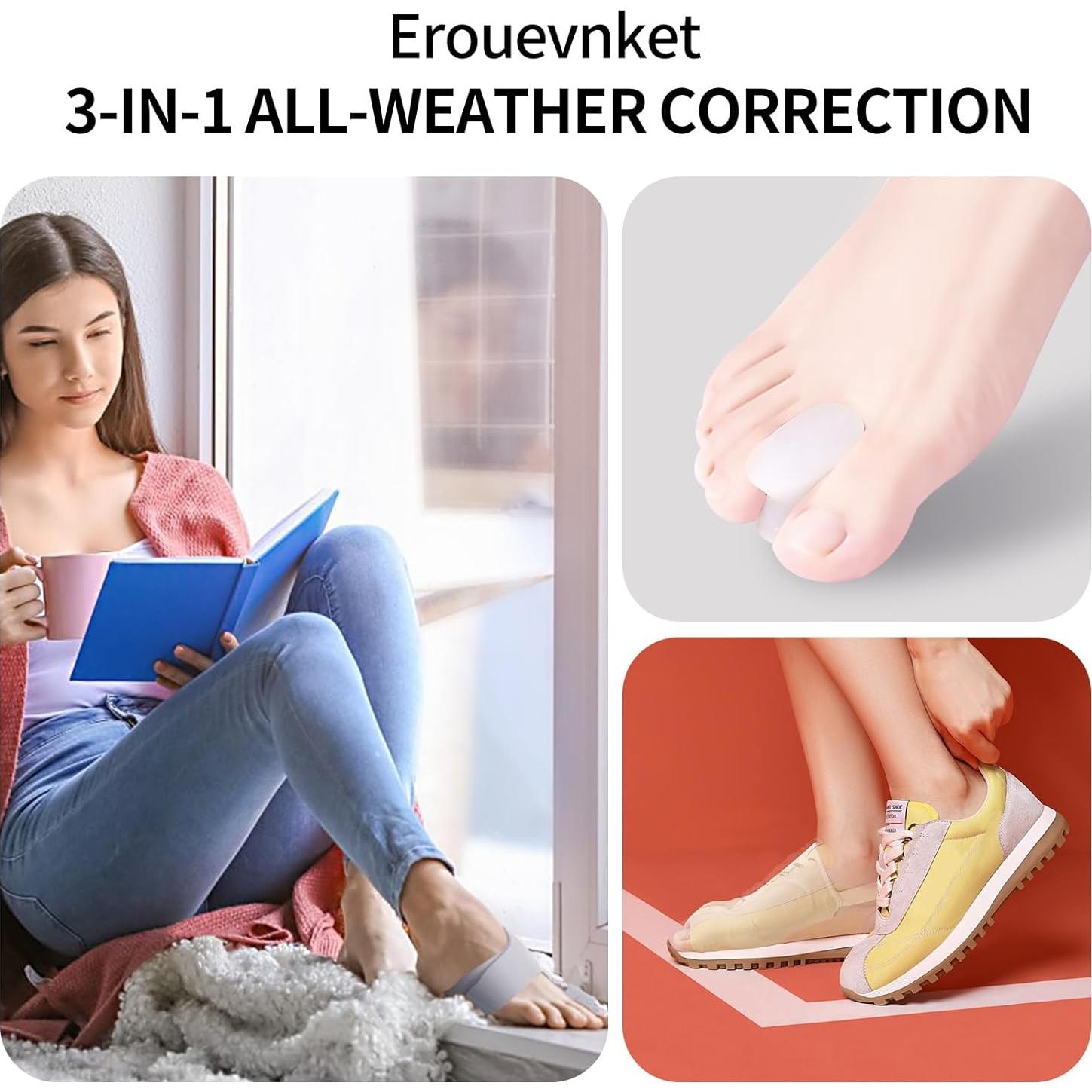 Corrector de Juanetes Ajustable Erouevnket 1 Set Alivio Dedo Gordo