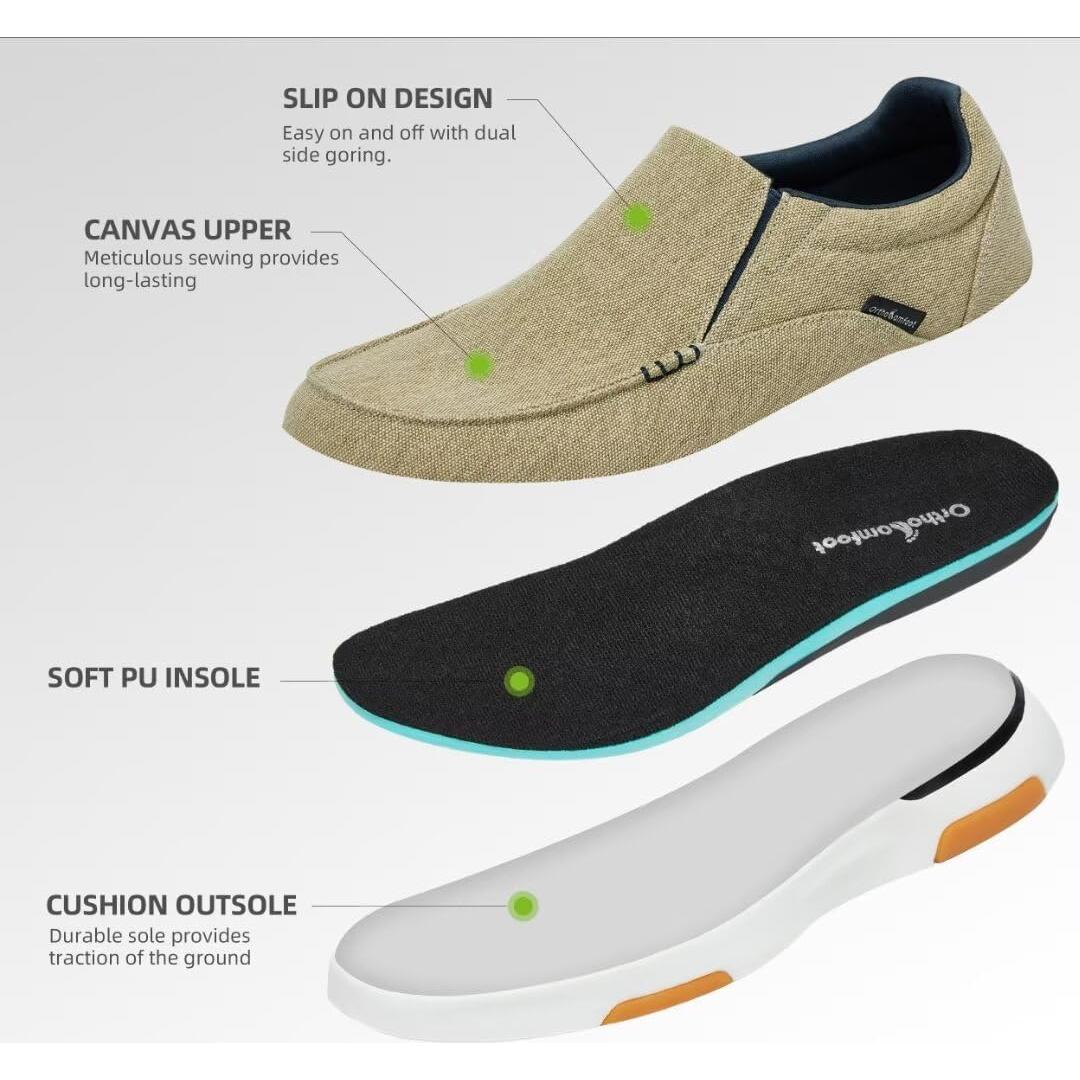 Zapatos Ortopédicos para Hombre OrthoComfoot Caqui Talla 8