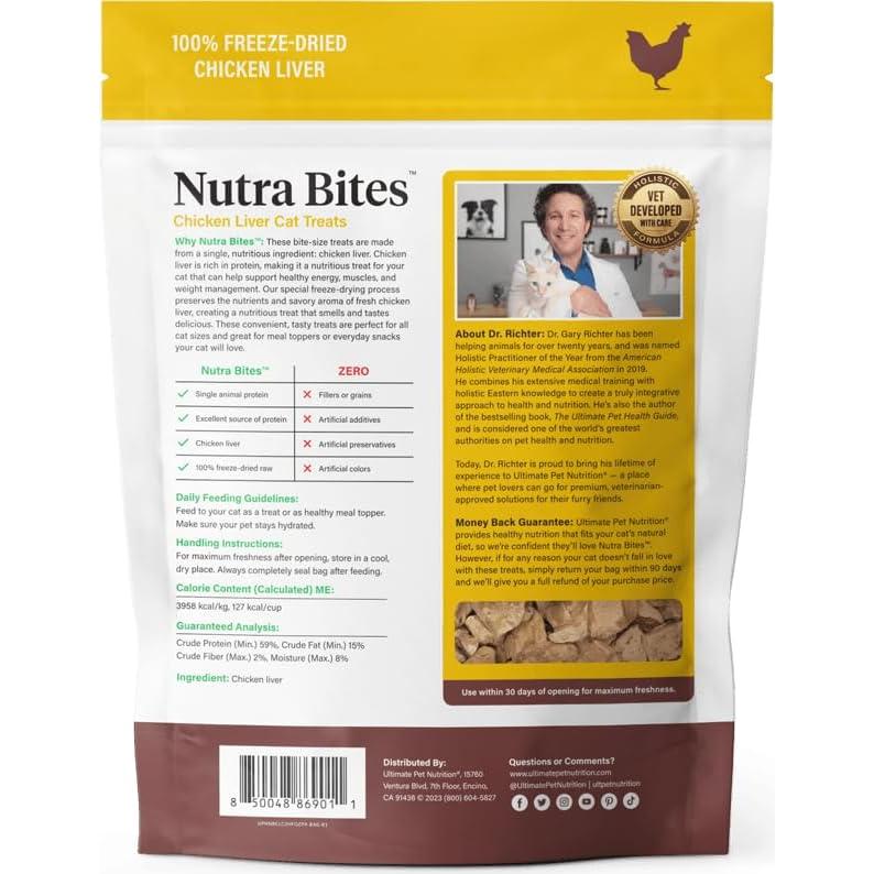 Golosinas Liofilizadas para Gatos Nutra Bites 70g Hígado de Pollo