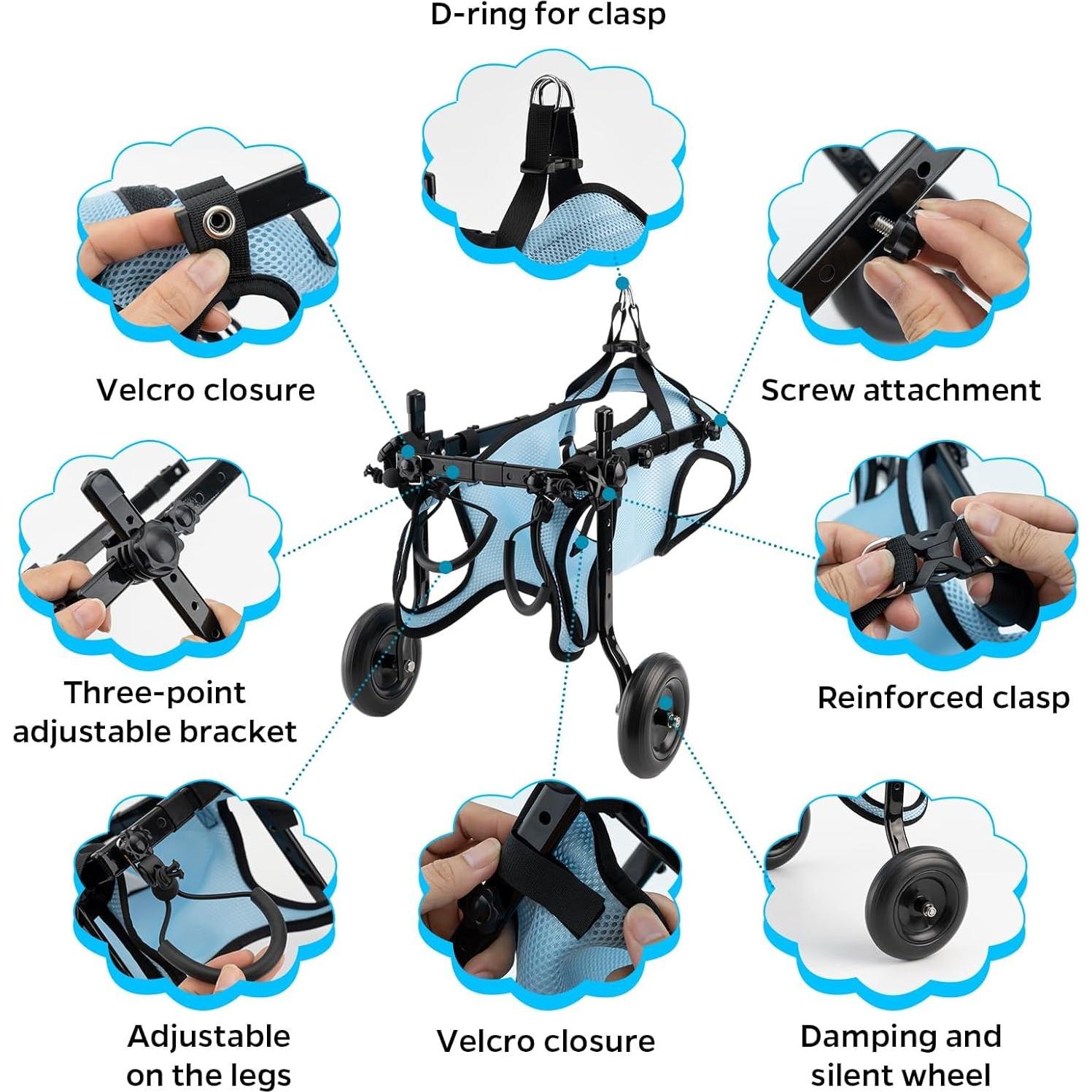 Silla de Ruedas para Perros Pequeños Celestaura Ajustable