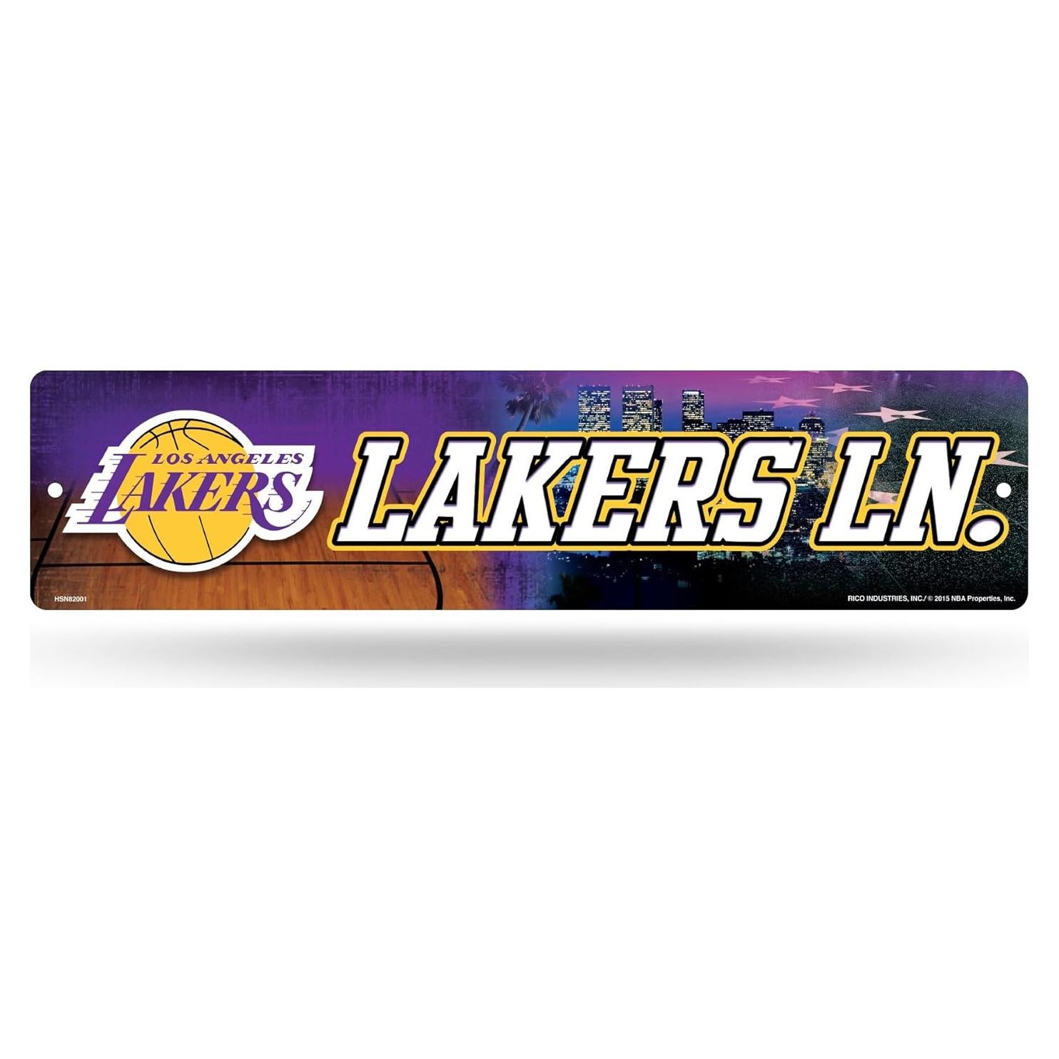 Señal de Calle Plástica Rico Industries NBA Lakers 10x40cm