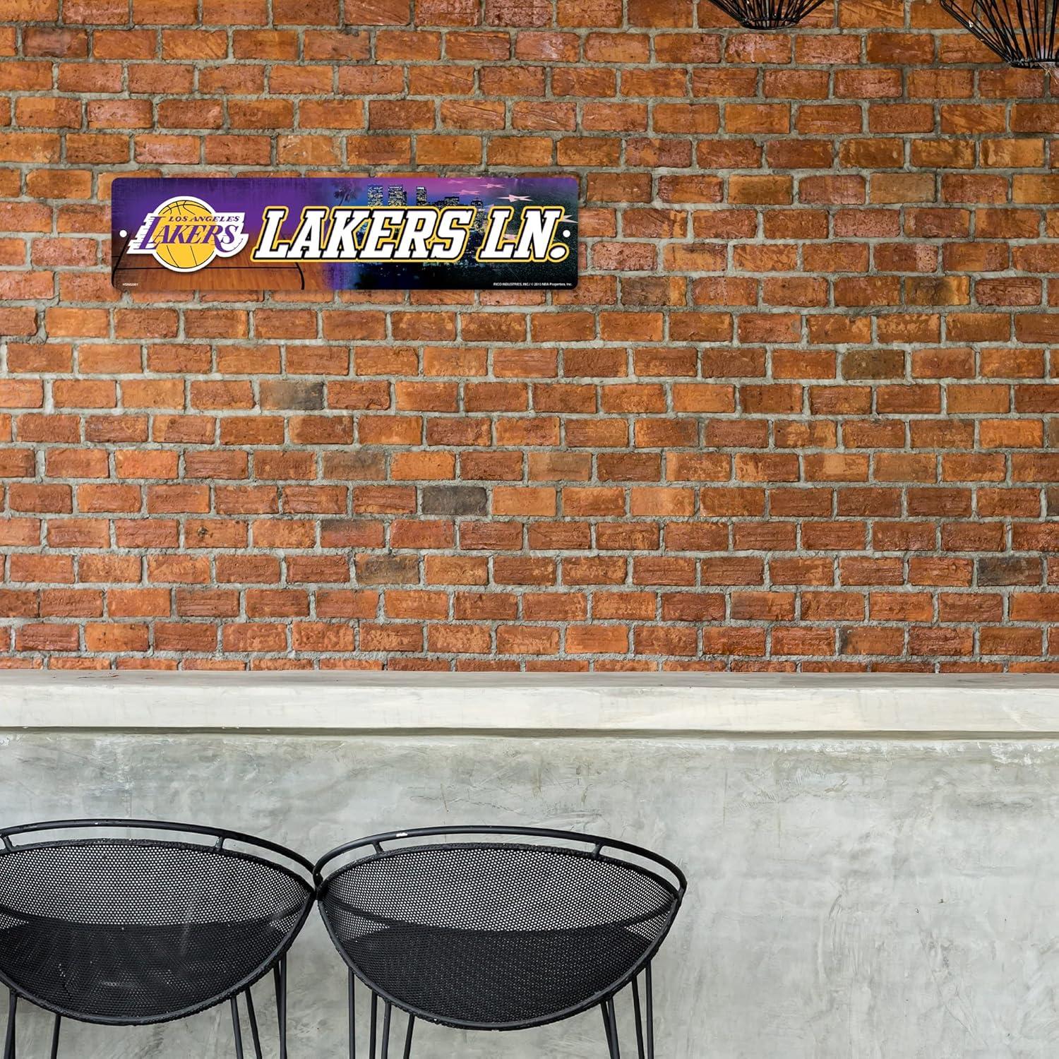 Señal de Calle Plástica Rico Industries NBA Lakers 10x40cm