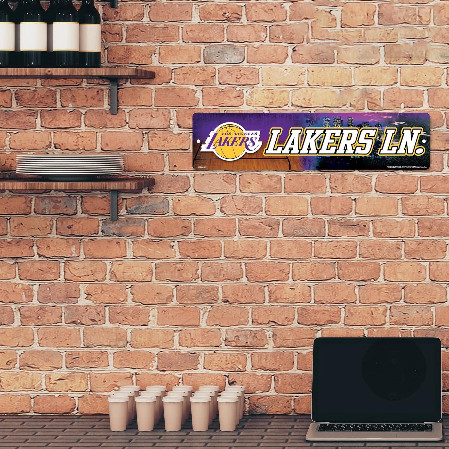 Señal de Calle Plástica Rico Industries NBA Lakers 10x40cm