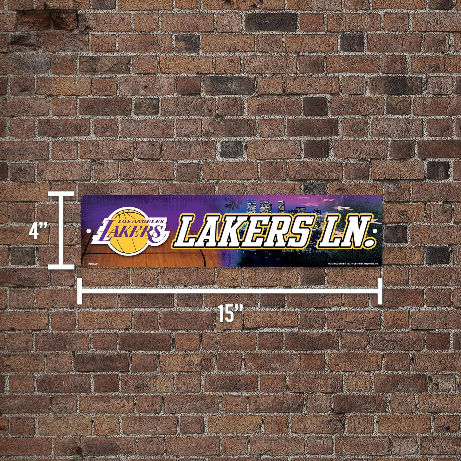 Señal de Calle Plástica Rico Industries NBA Lakers 10x40cm