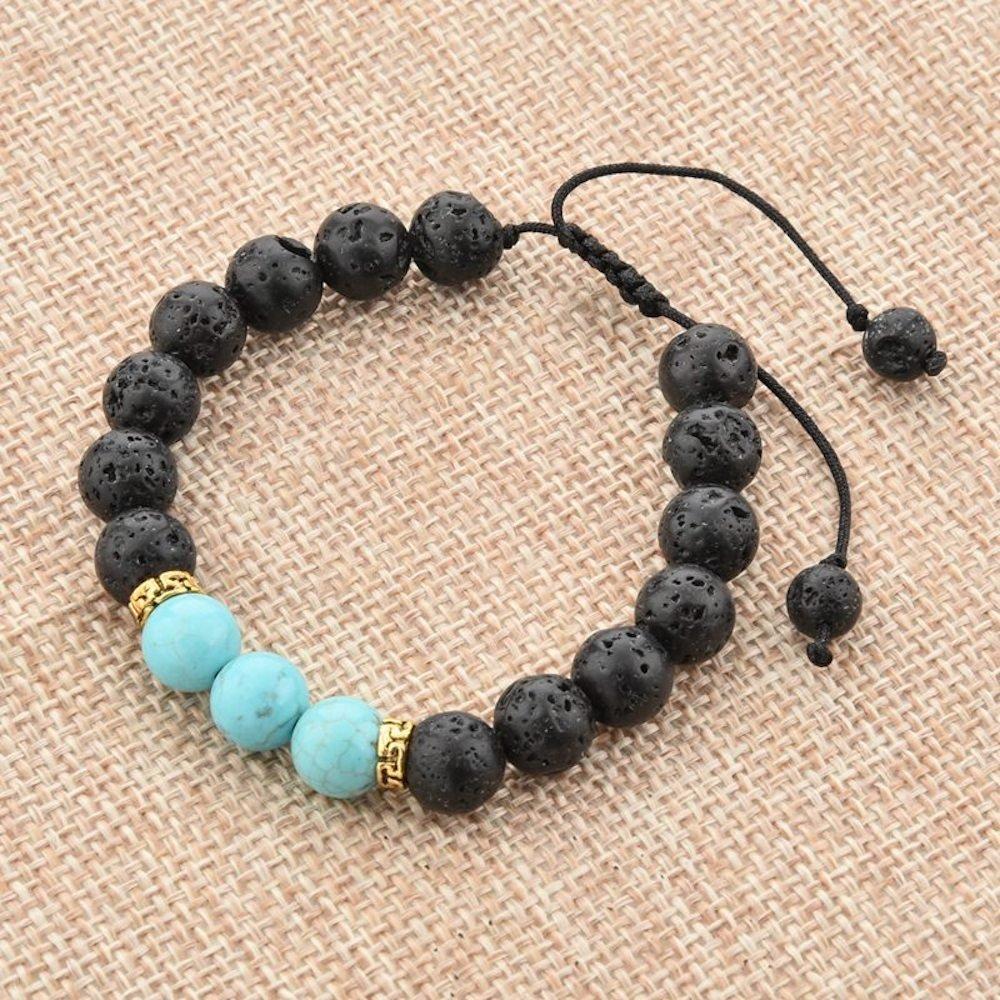 Pulsera de Lava Ajustable MYSTIQS Turquesa para Aromaterapia