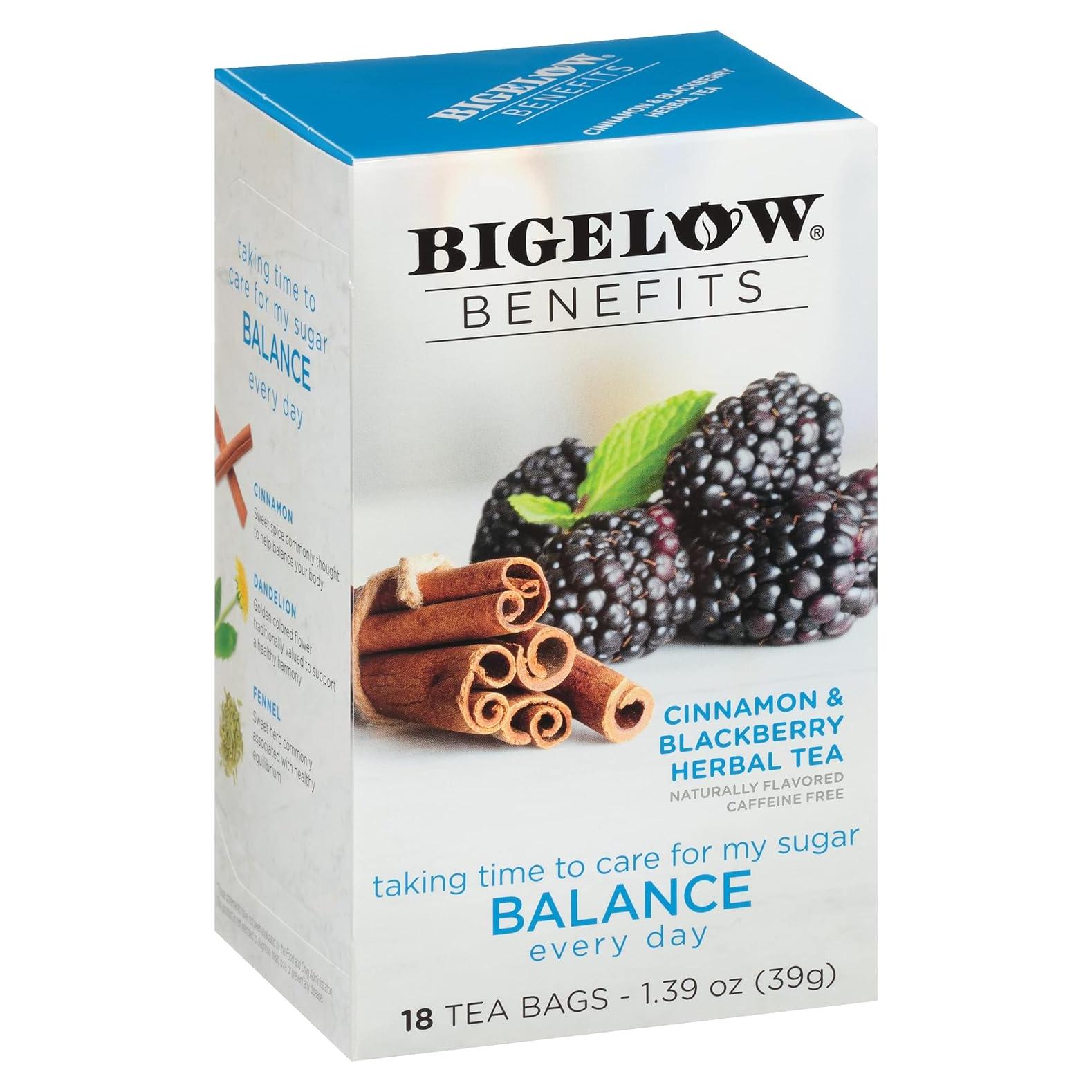 Té Bigelow Balance Canela y Mora 108 Cuentos Sin Cafeína