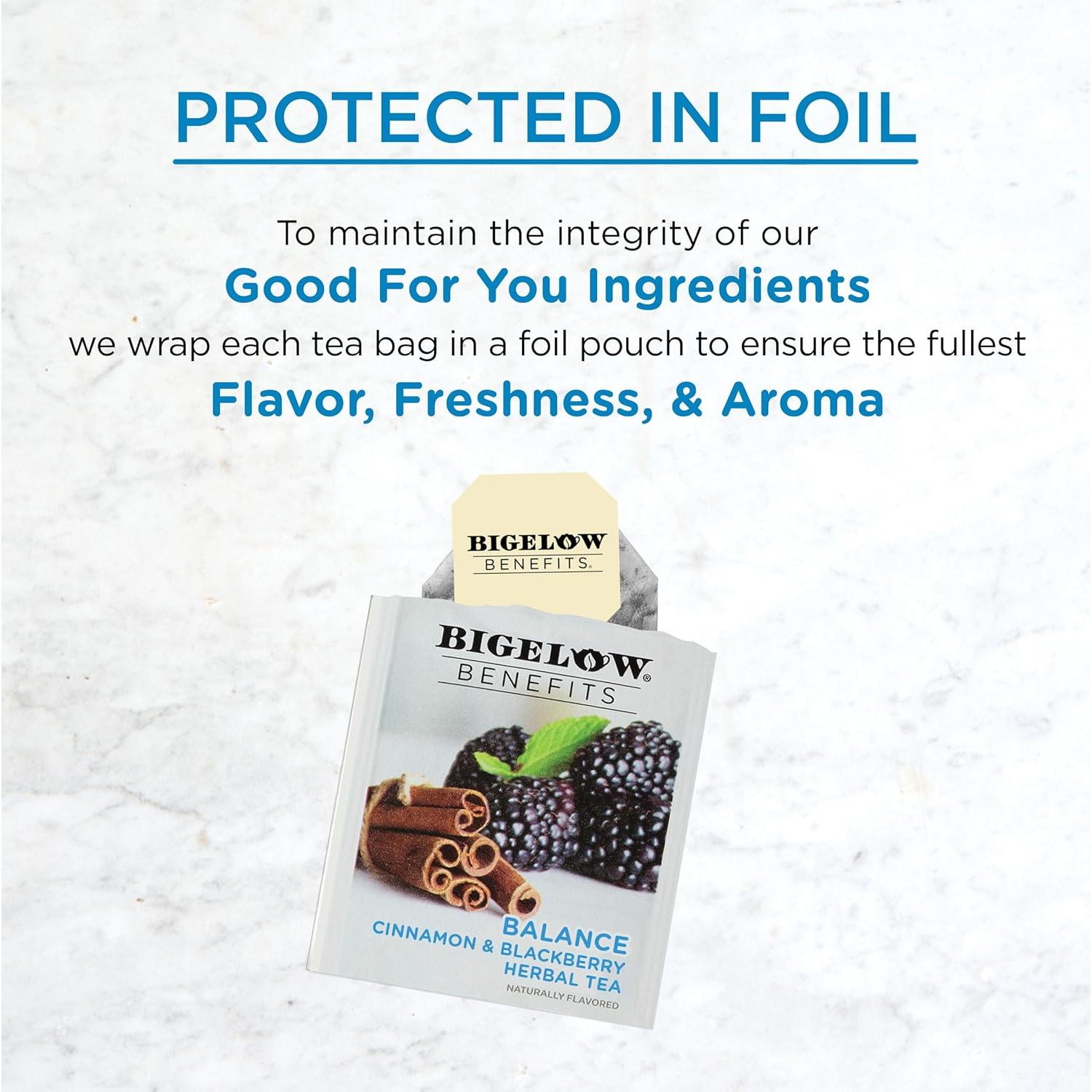 Té Bigelow Balance Canela y Mora 108 Cuentos Sin Cafeína