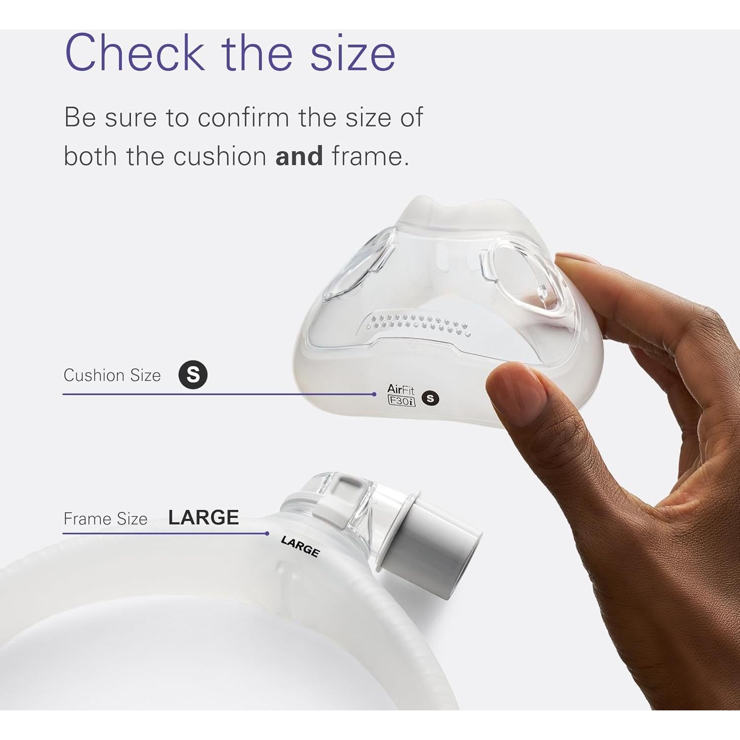 Sistema de Marco CPAP ResMed AirFit F30i - Sin Arnés - Grande