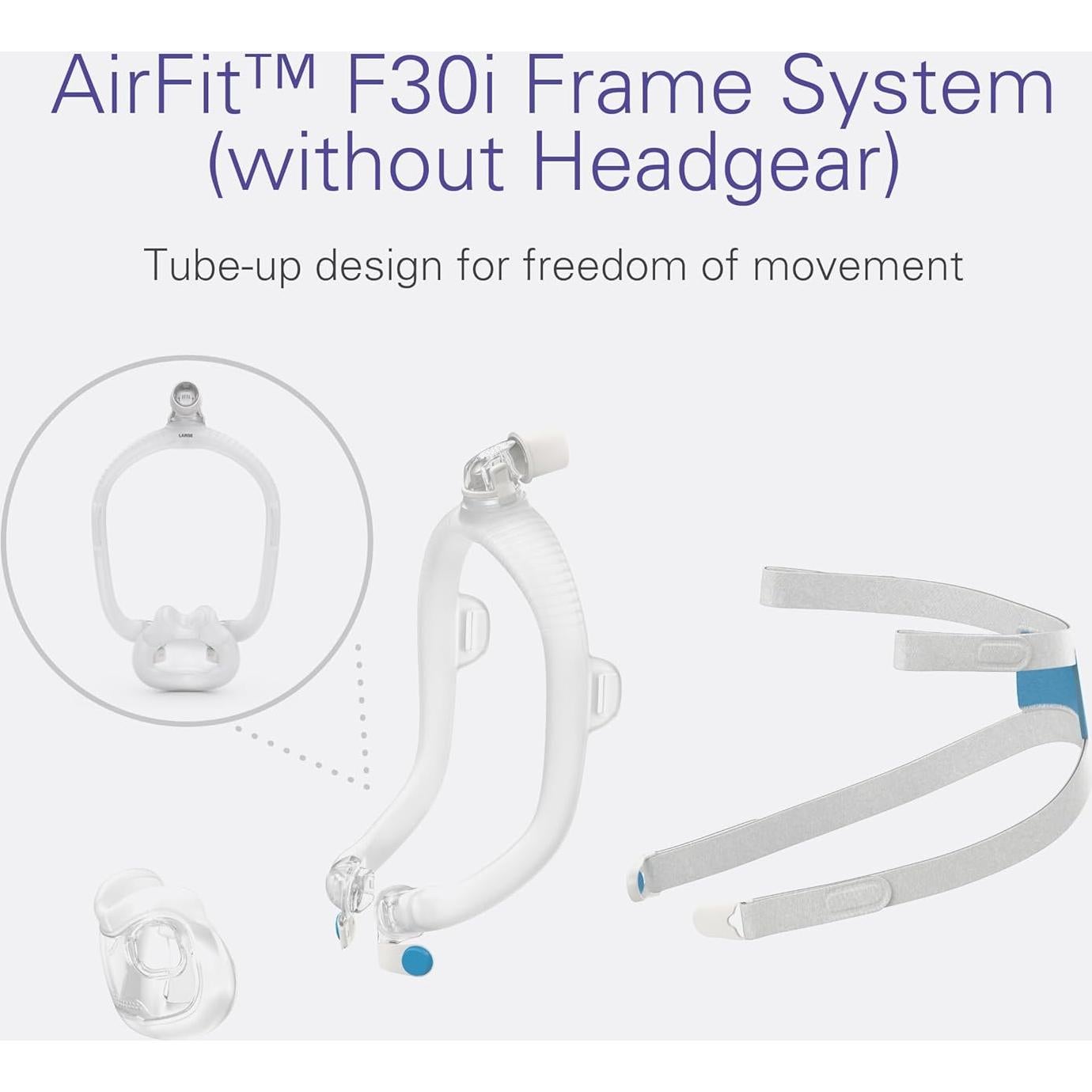 Sistema de Marco CPAP ResMed AirFit F30i - Sin Arnés - Grande