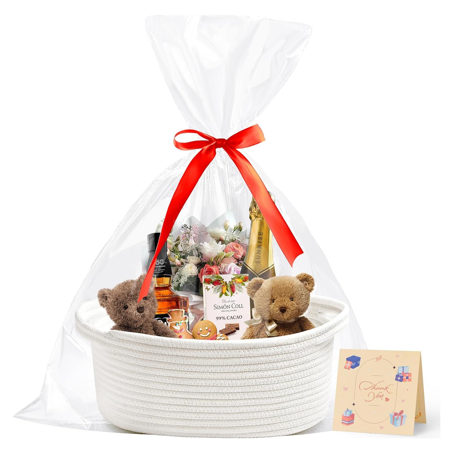 Cesta de Regalos Tejida Bufims 30x20x12 cm Blanca