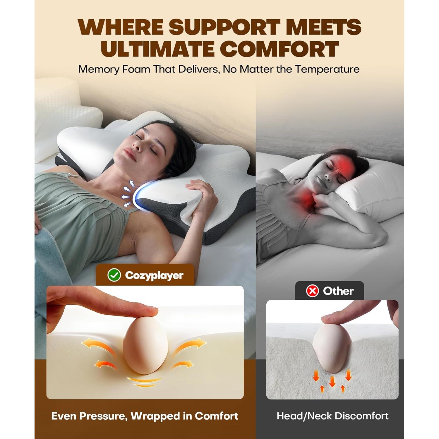 Almohada Cervical Ergonómica Cozyplayer STSDK-05 1.22 kg