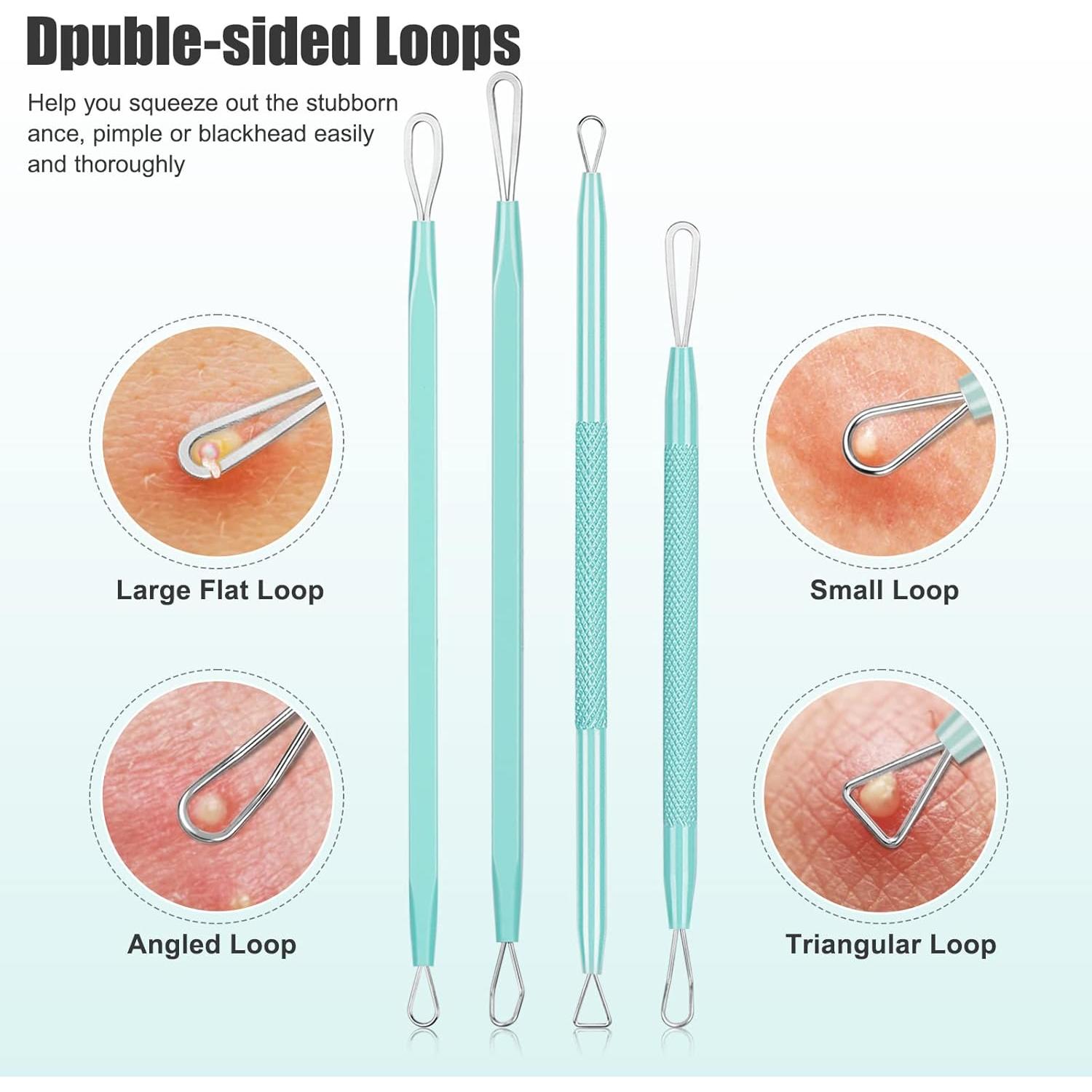 Kit de Herramientas para Eliminar Granos MORGLES 15 Pcs Acero Inoxidable