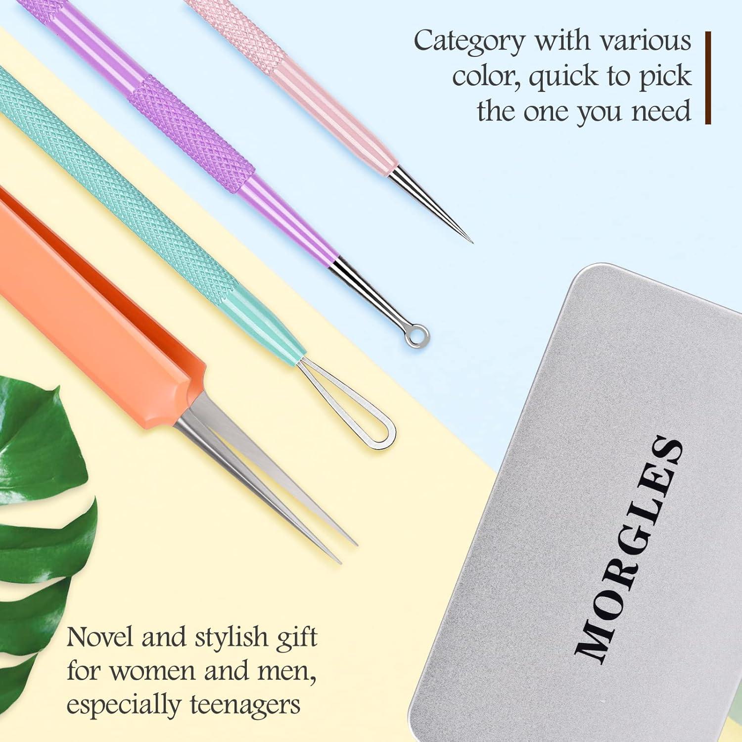 Kit de Herramientas para Eliminar Granos MORGLES 15 Pcs Acero Inoxidable