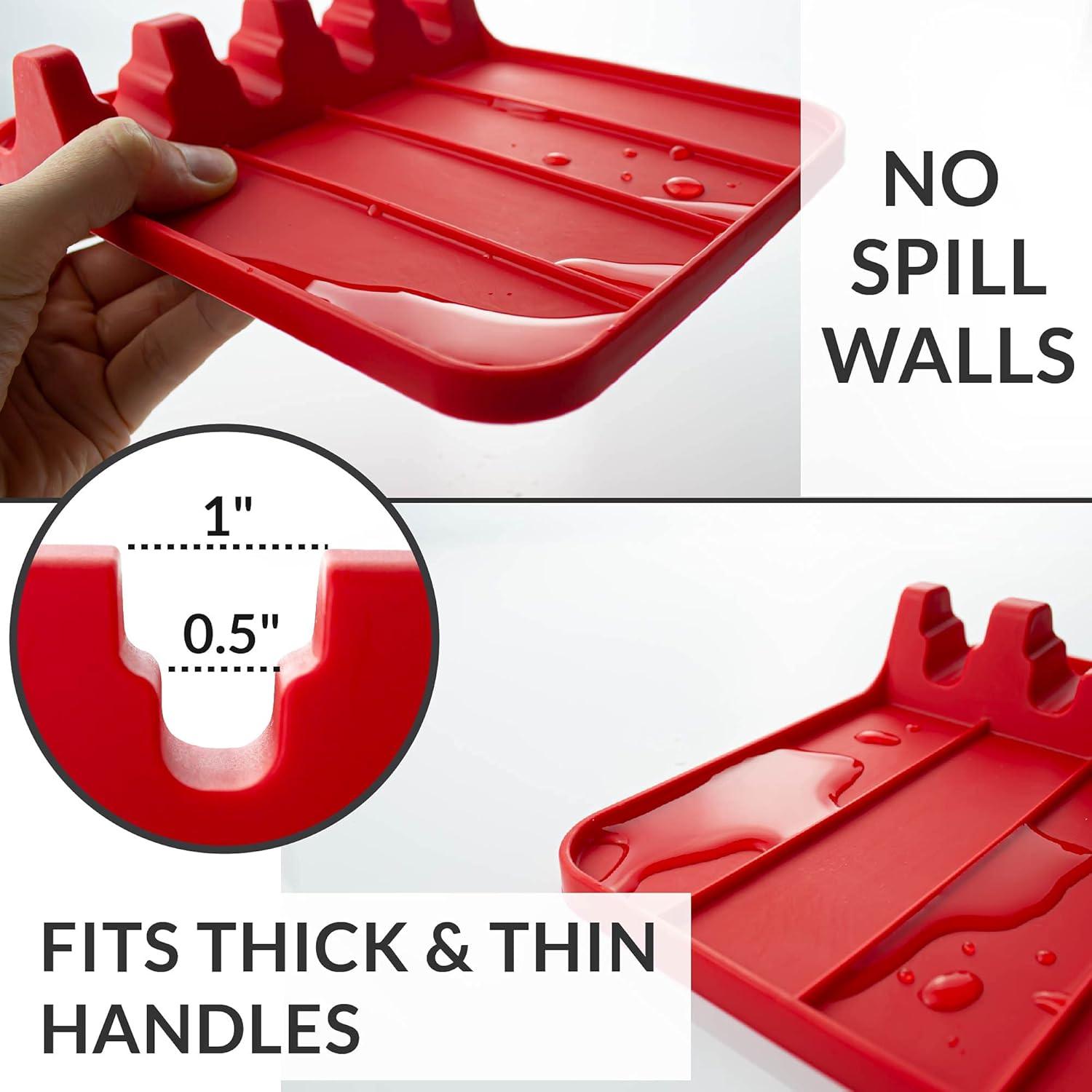 Soporte de Utensilios de Silicona UHMER Rojo Caramelo 15x20 cm