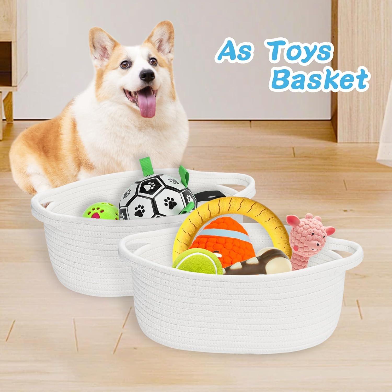 Cesta Pequeña ABenkle Ovalada de Algodón para Almacenamiento