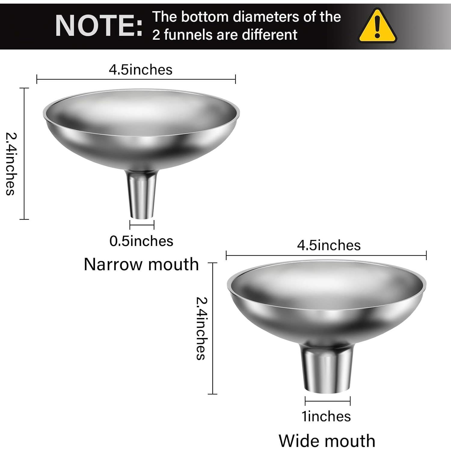 Juego de Embudos de Acero Inoxidable Serinar 2 Tamaños