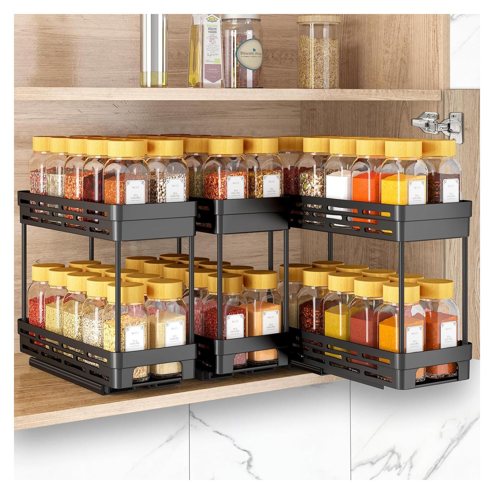 Organizador de Especias Deslizante DABIGE 3 Paquetes Negro