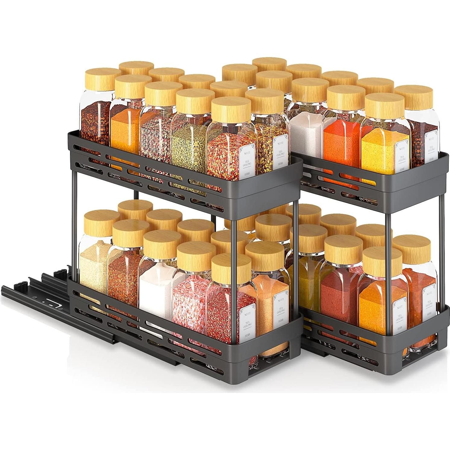 Organizador de Especias Deslizante DABIGE 3 Paquetes Negro