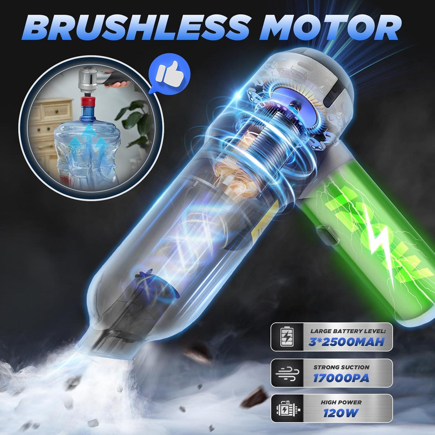 Aspiradora de Mano Saker HL132 Inalámbrica 17000PA Plegable