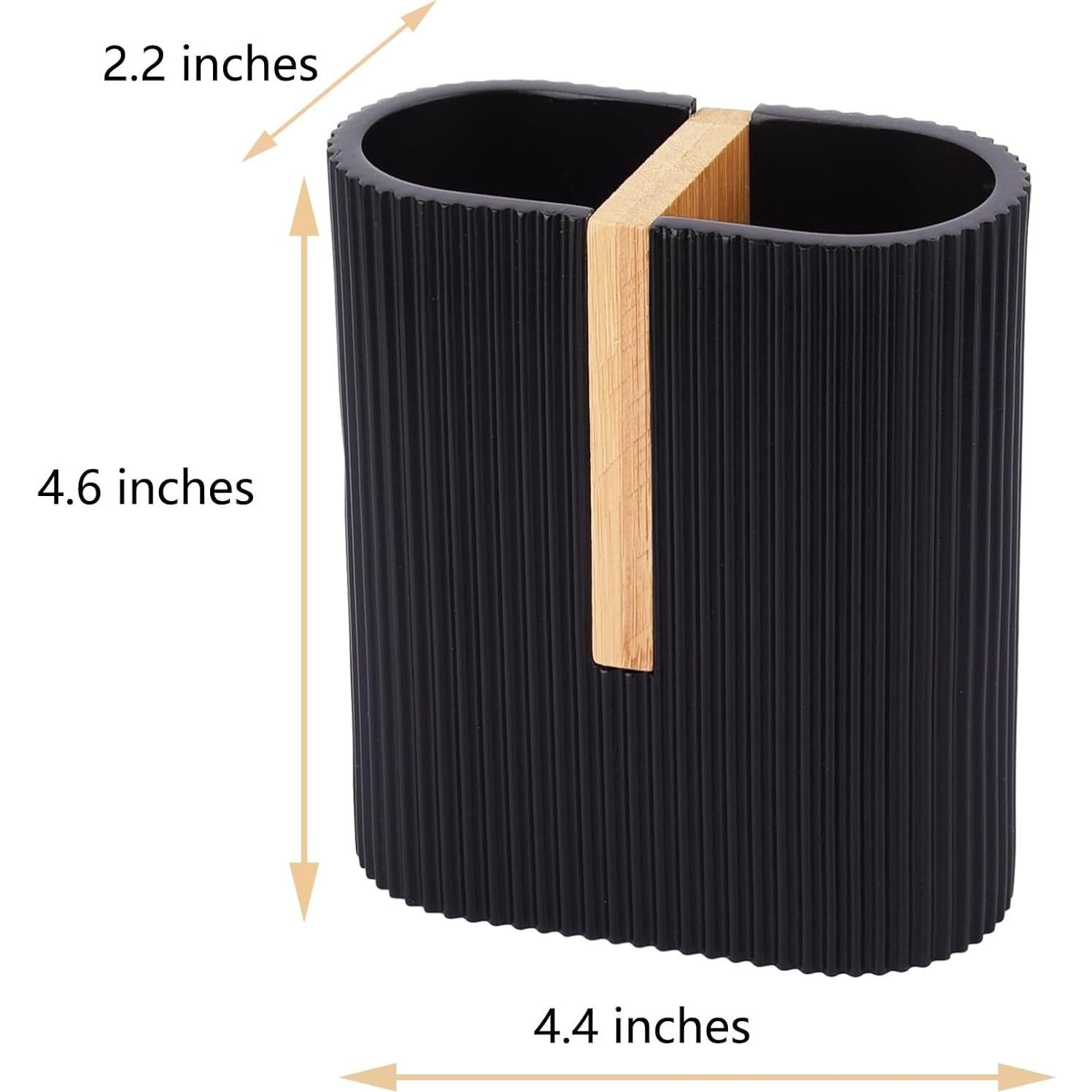 Soporte para Cepillos de Dientes rejomiik Negro Mate 2 Compartimentos