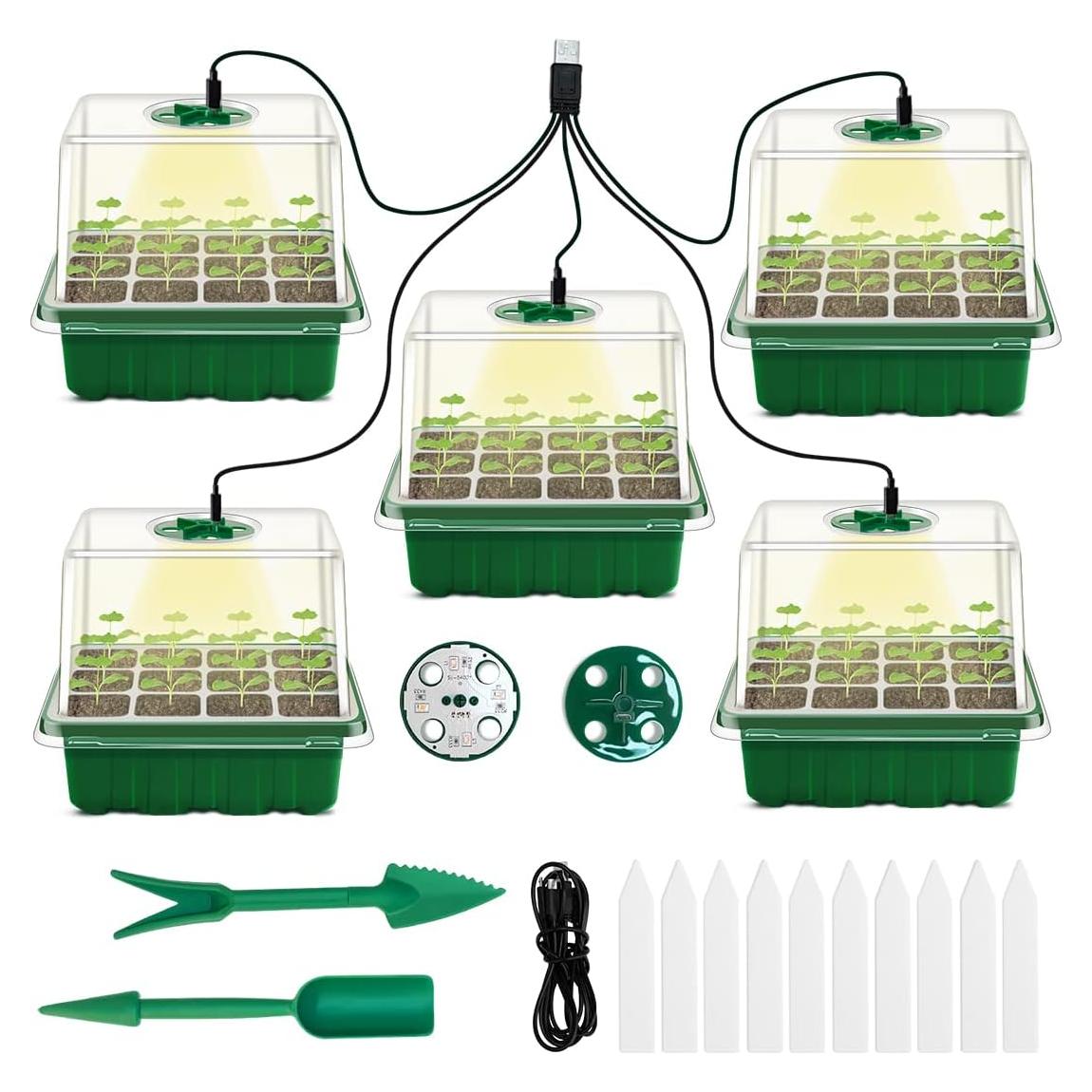 Bandeja de Germinación GOONMILL con Luz y 12 Celdas