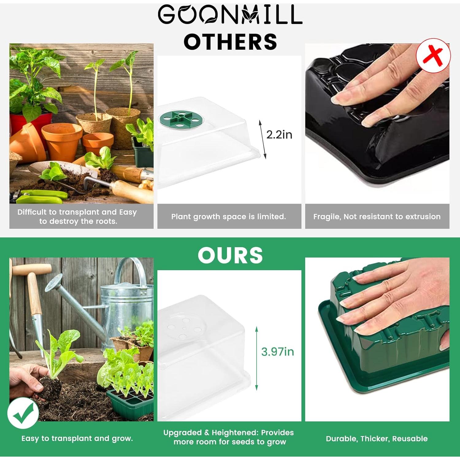 Bandeja de Germinación GOONMILL con Luz y 12 Celdas