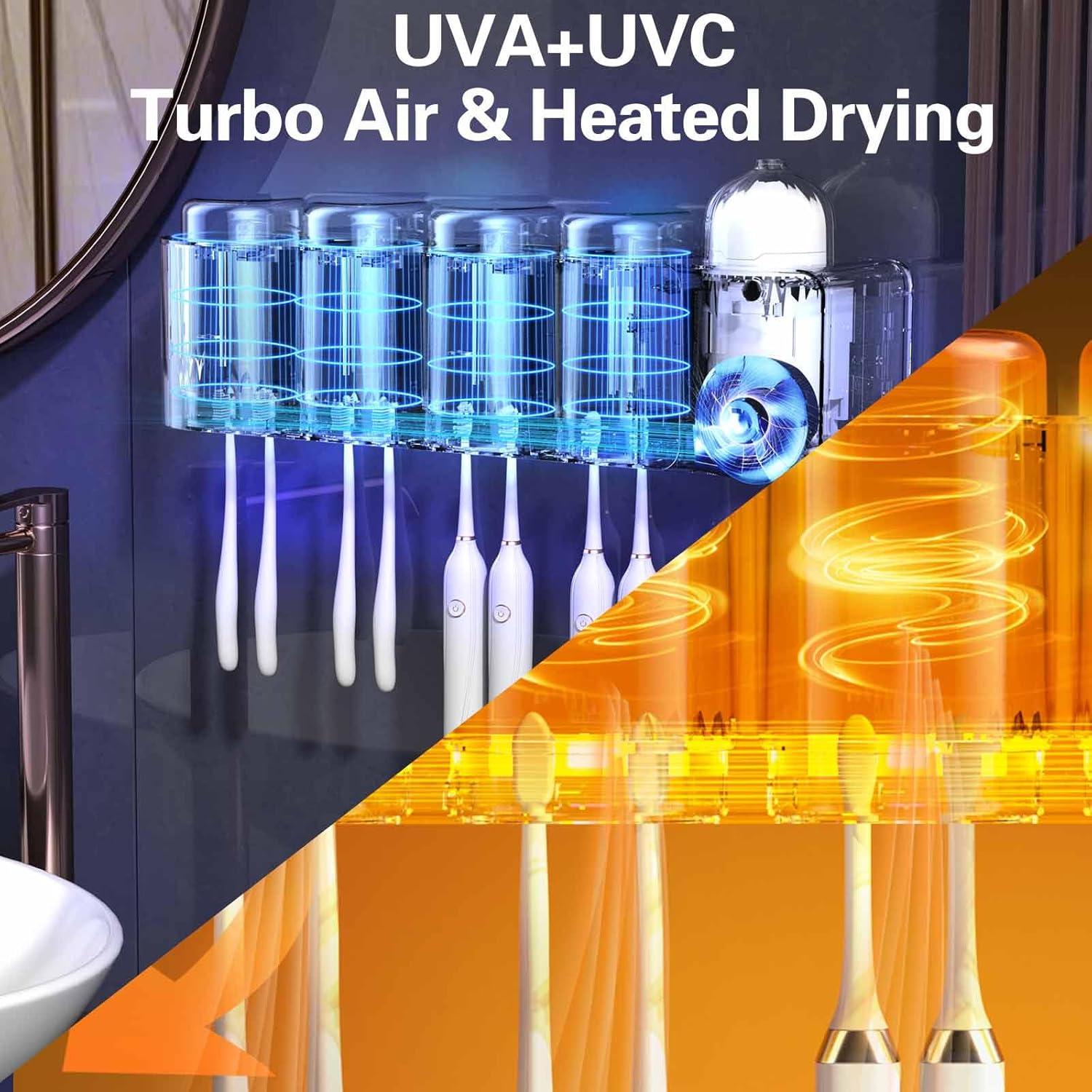 Soporte para Cepillos de Dientes iHave F104 con Desinfección UV y Aromaterapia