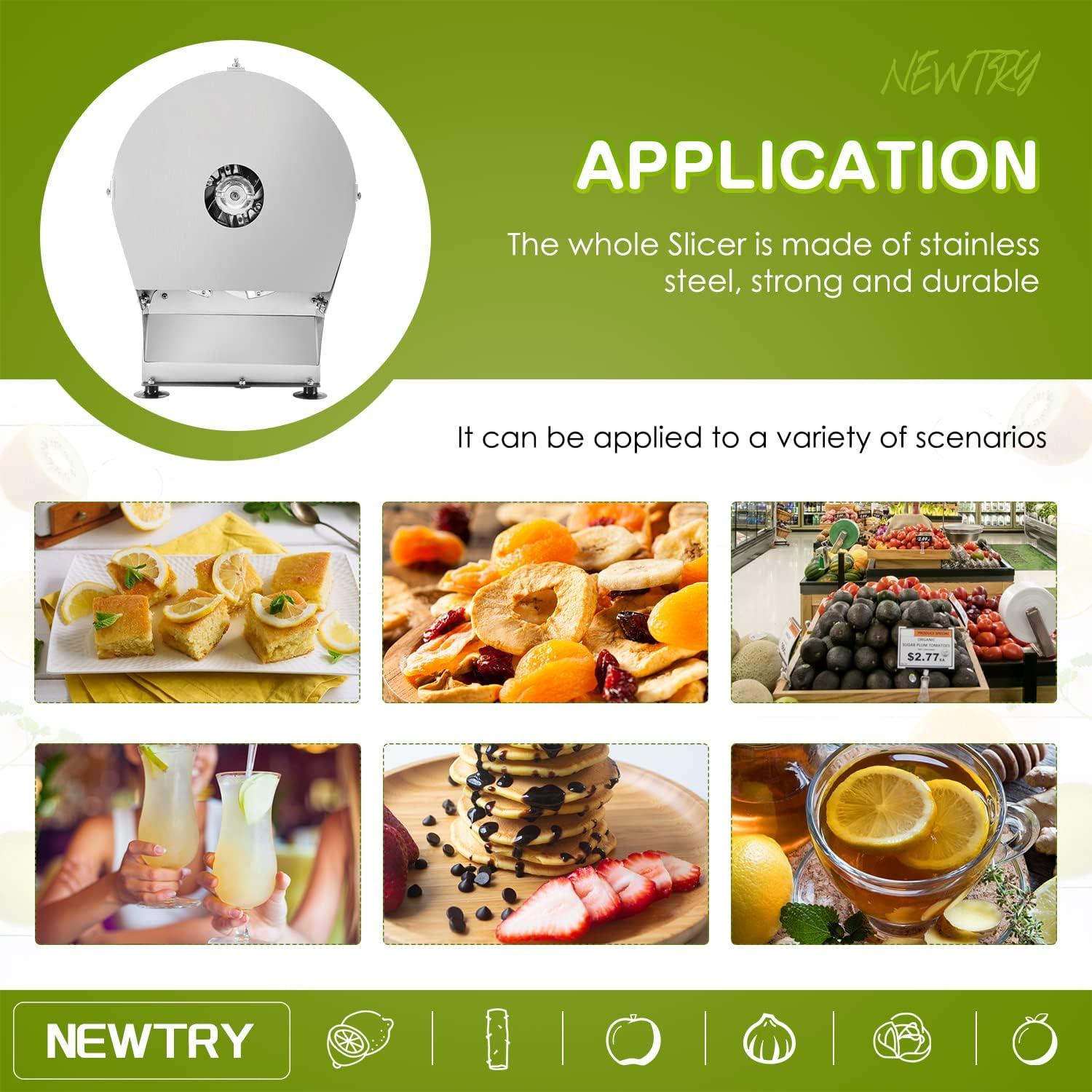 Cortadora de Verduras Eléctrica NEWTRY 10mm Acero Inoxidable