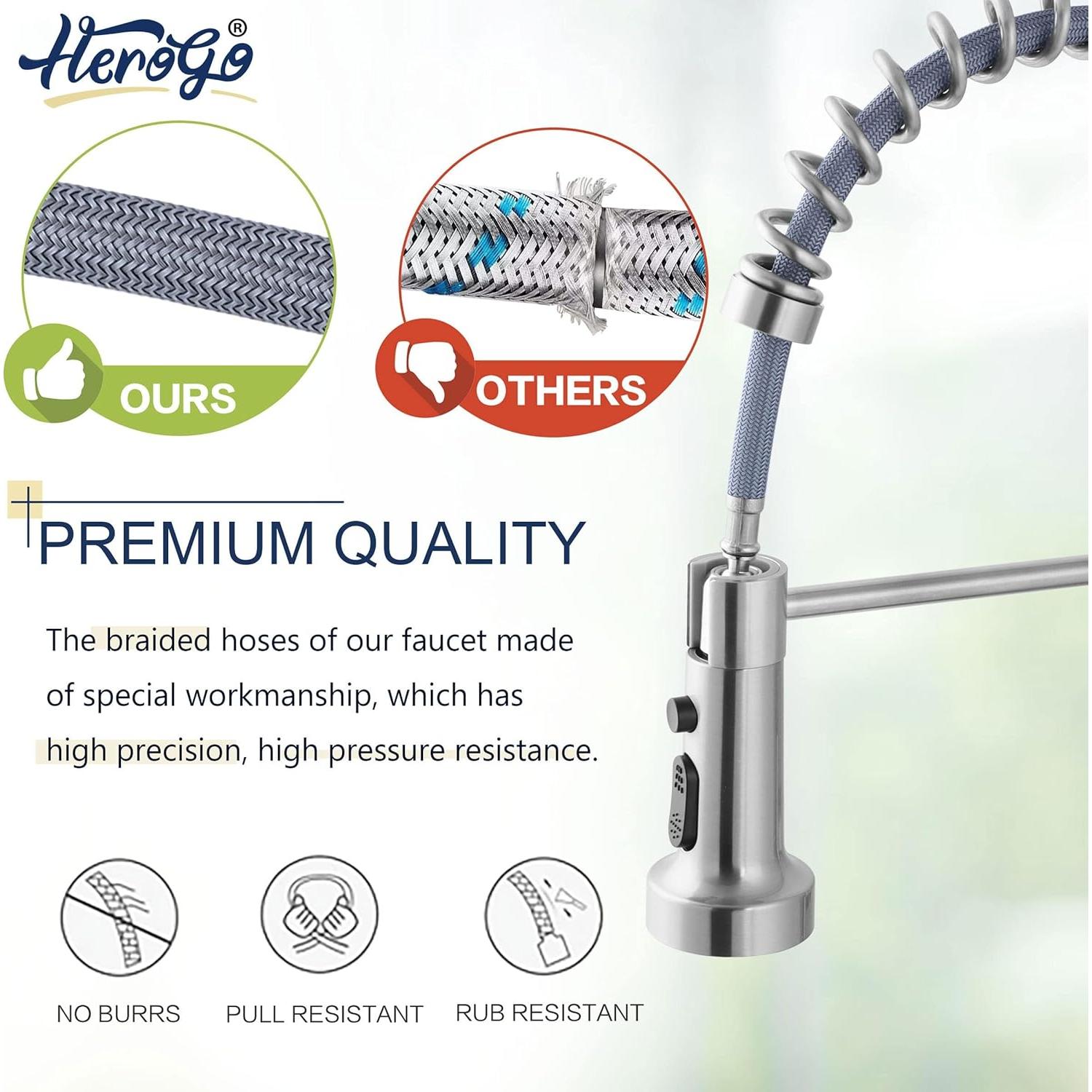 Grifo de Cocina Herogo 2.0 Acero Inoxidable Rociador Desplegable