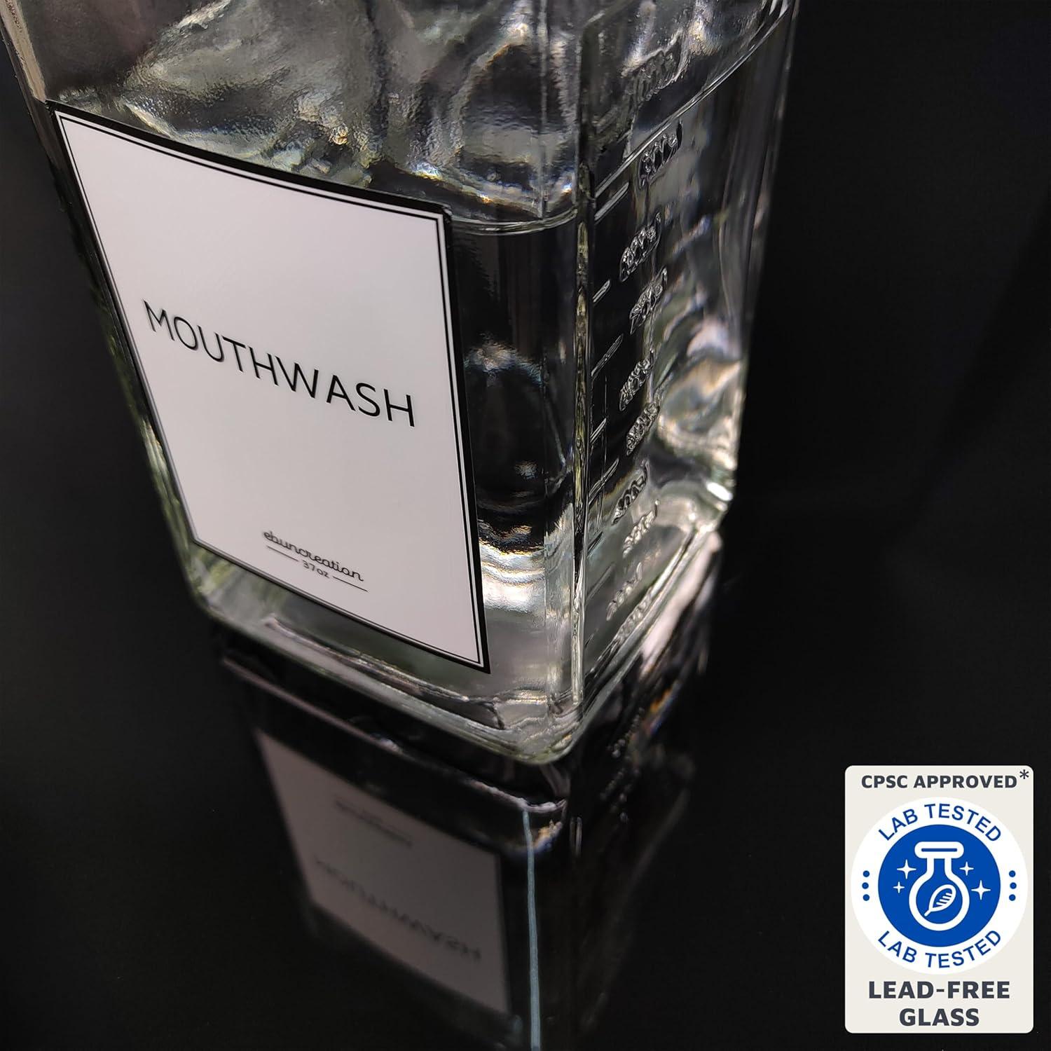 Dispensador de Enjuague Bucal eBun de Vidrio 1L con Tazas