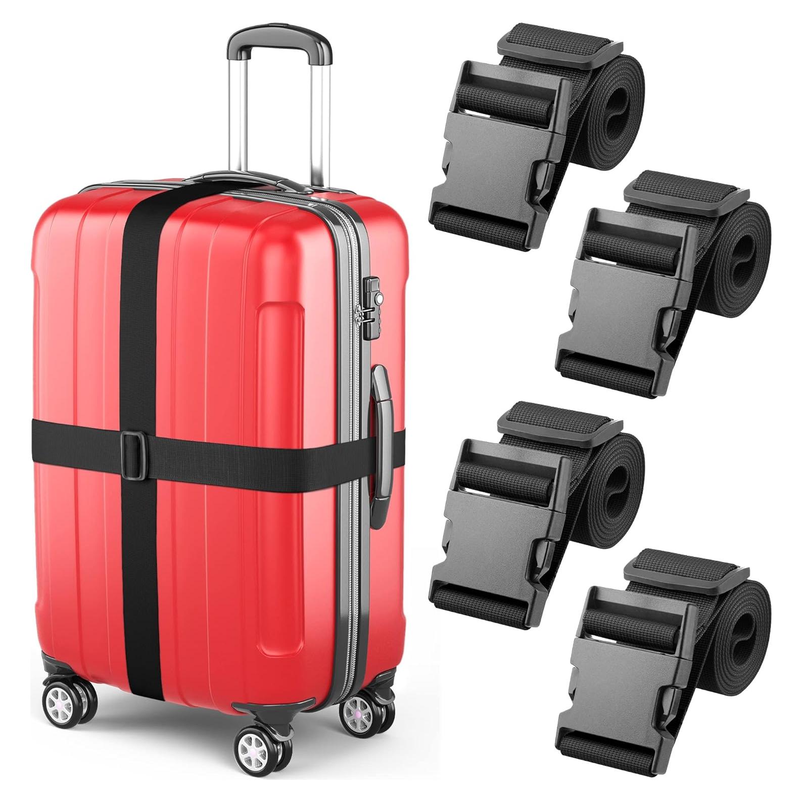 Correas de Equipaje Mifflin Nylon Negro 201 cm 4 Unidades