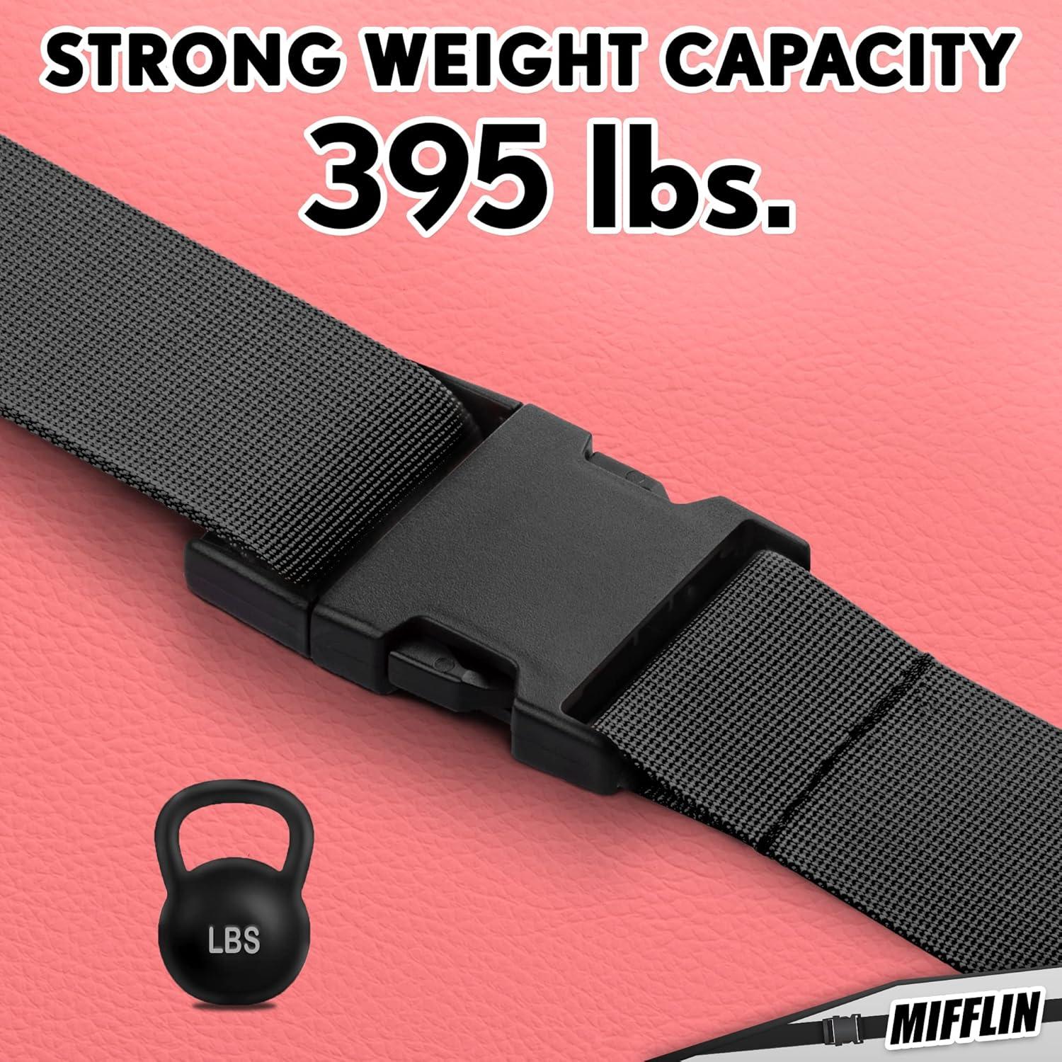 Correas de Equipaje Mifflin Nylon Negro 201 cm 4 Unidades