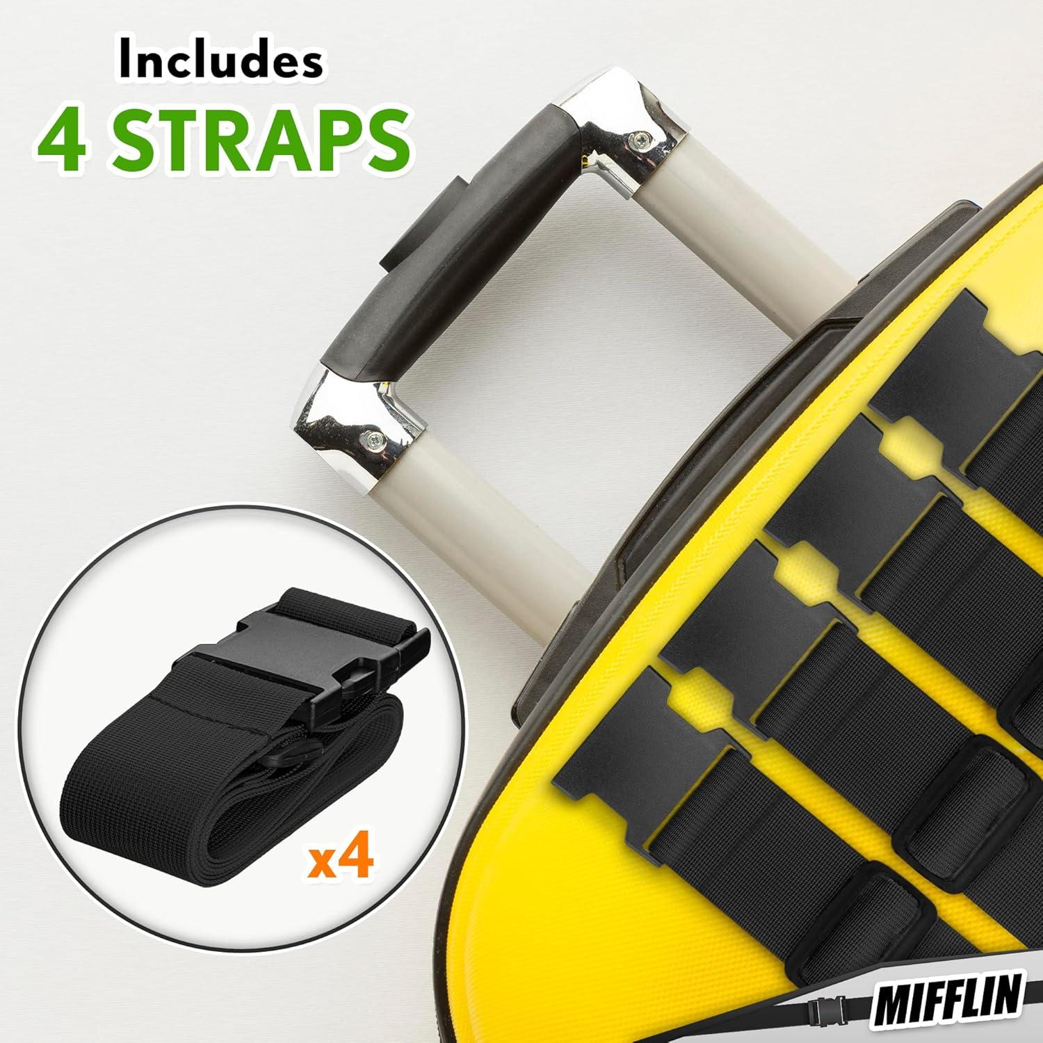 Correas de Equipaje Mifflin Nylon Negro 201 cm 4 Unidades