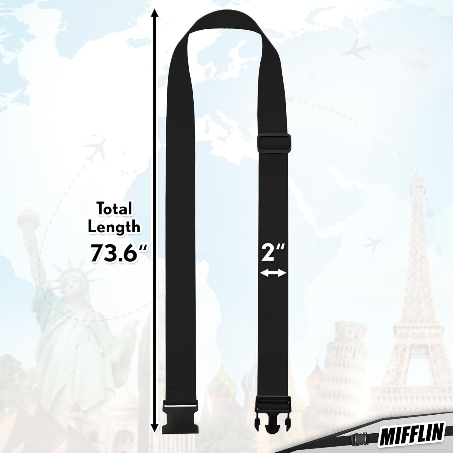 Correas de Equipaje Mifflin Nylon Negro 201 cm 4 Unidades