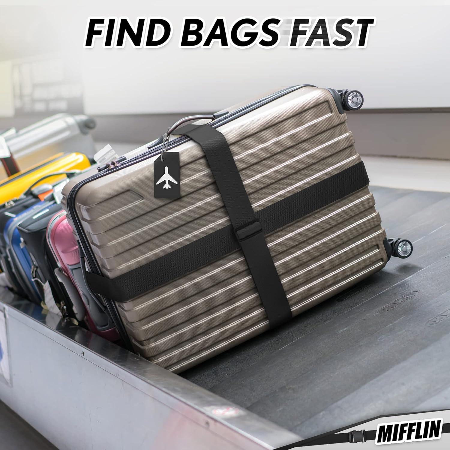 Correas de Equipaje Mifflin Nylon Negro 201 cm 4 Unidades