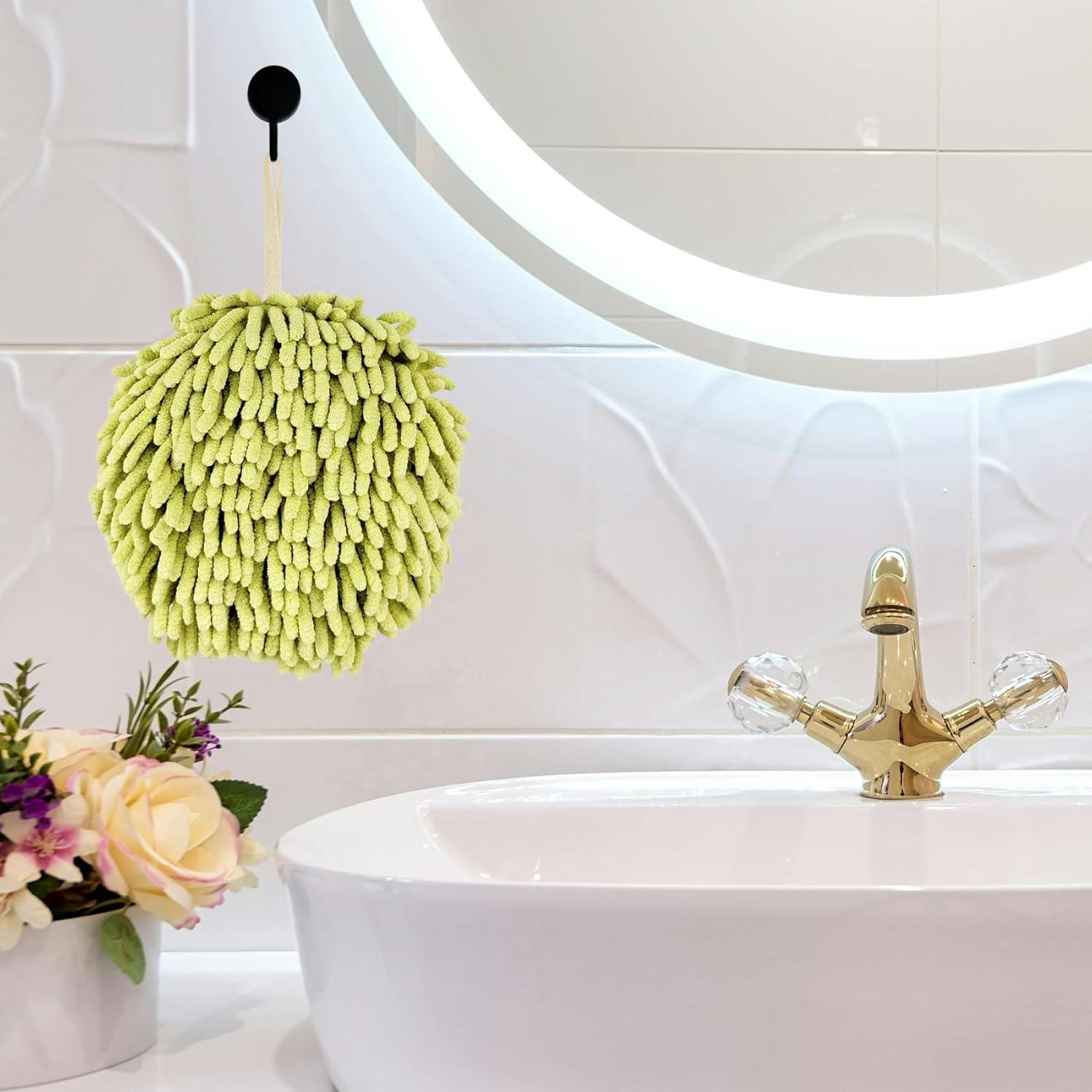 Toallas de Mano MEETSWEET Chenille Secado Rápido Set 3 Verde