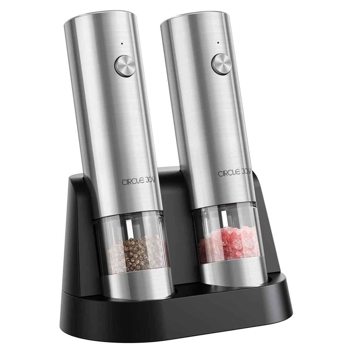 Molinillos Eléctricos de Sal y Pimienta CIRCLE JOY con Base Doble