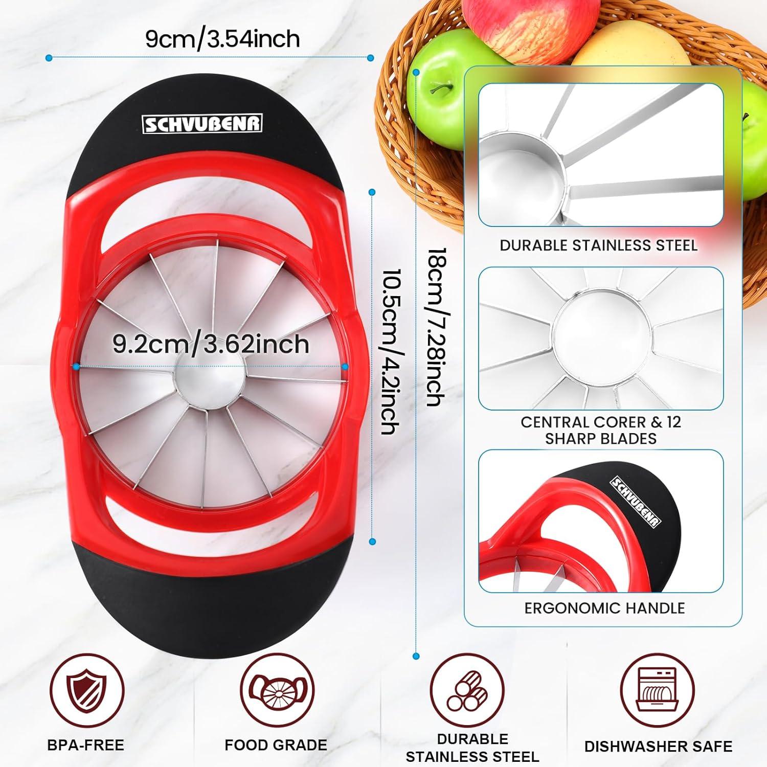 Cortador de Manzanas SCHVUBENR 12 Cuchillas Acero Inoxidable