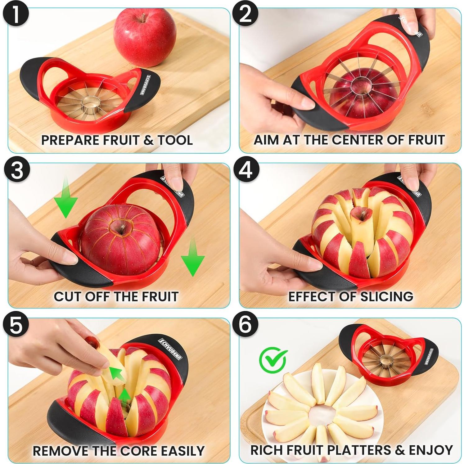 Cortador de Manzanas SCHVUBENR 12 Cuchillas Acero Inoxidable
