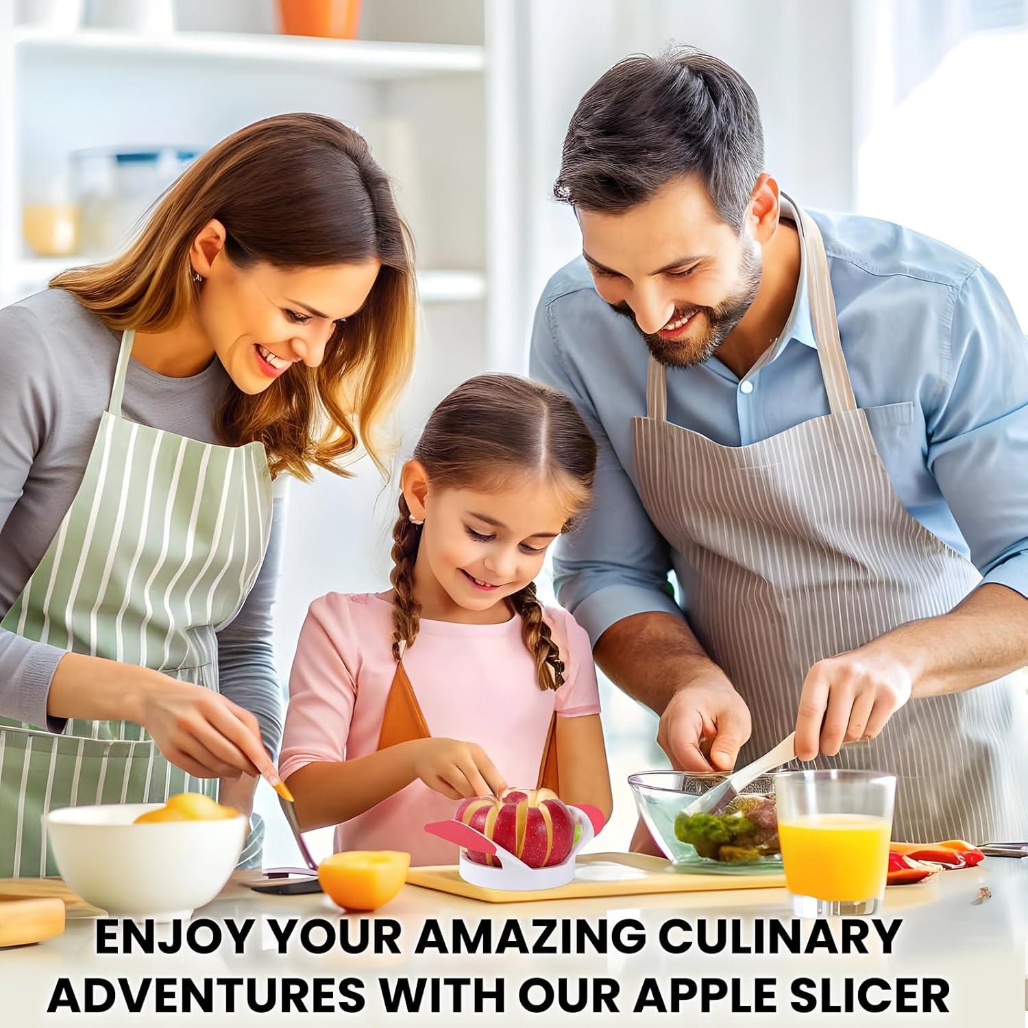 Cortador de Manzanas SCHVUBENR 12 Cuchillas Acero Inoxidable Rosa