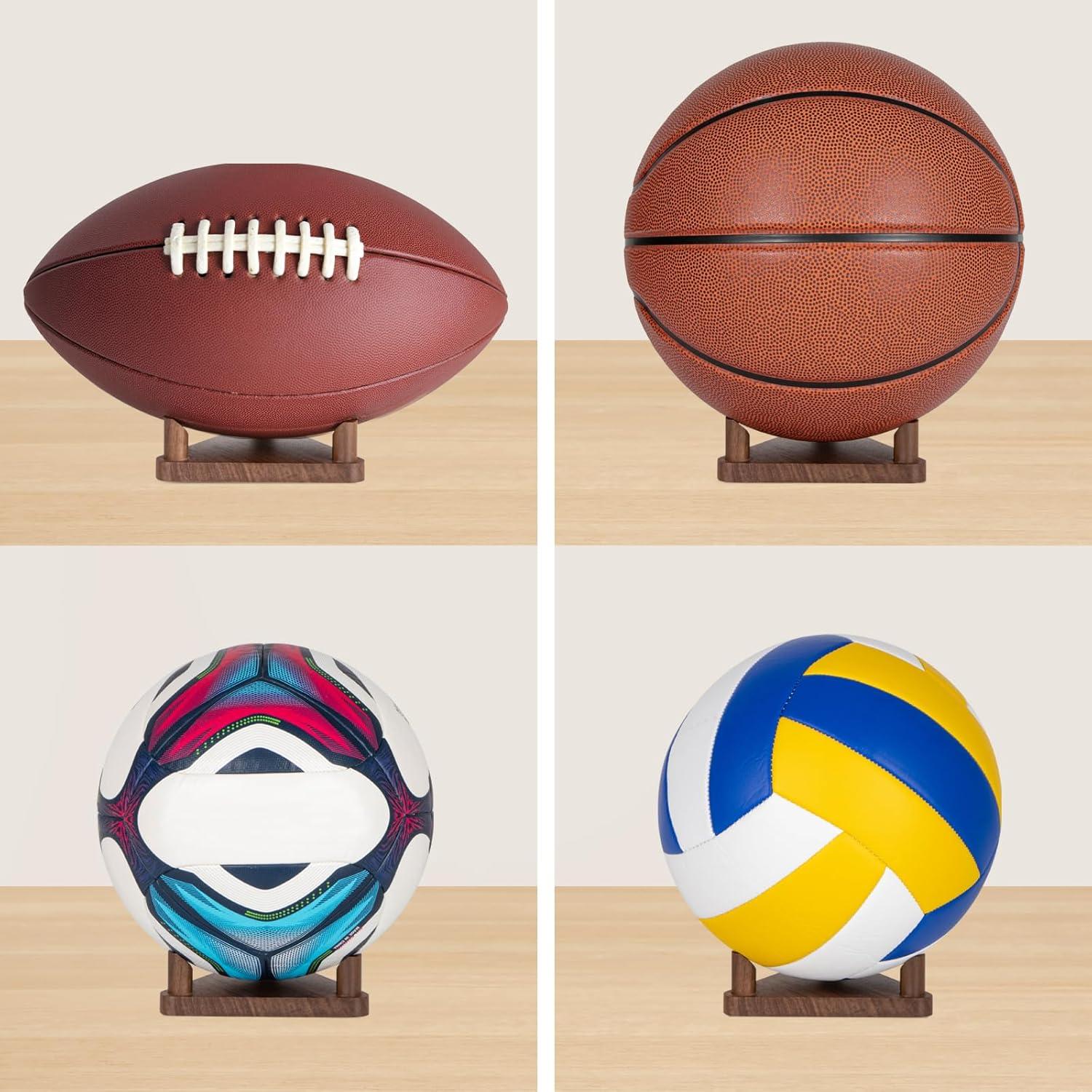 Soporte de Pelotas PUERSI de Nogal para Balones y Decoración