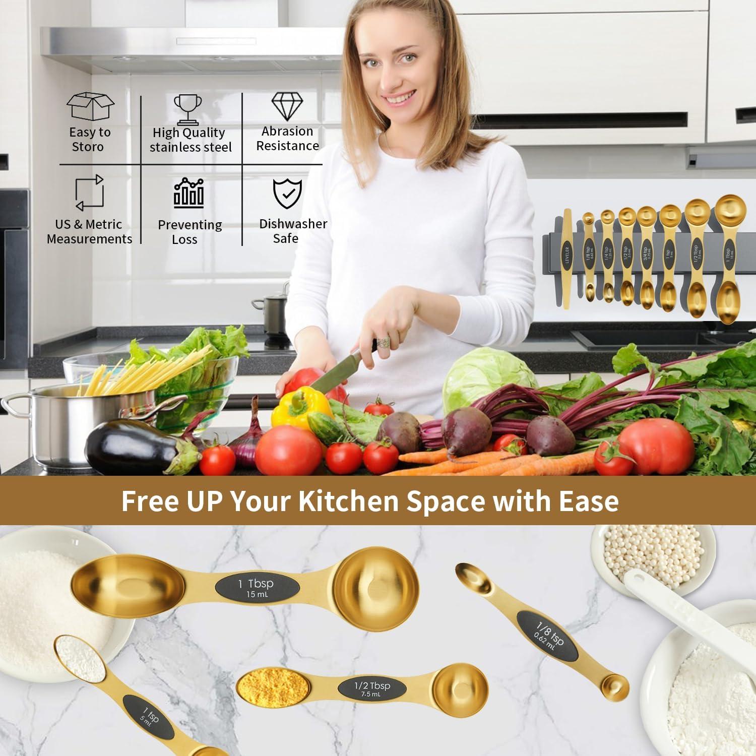 Juego de Cucharas Medidoras Magnéticas AGIgear de Acero Inoxidable