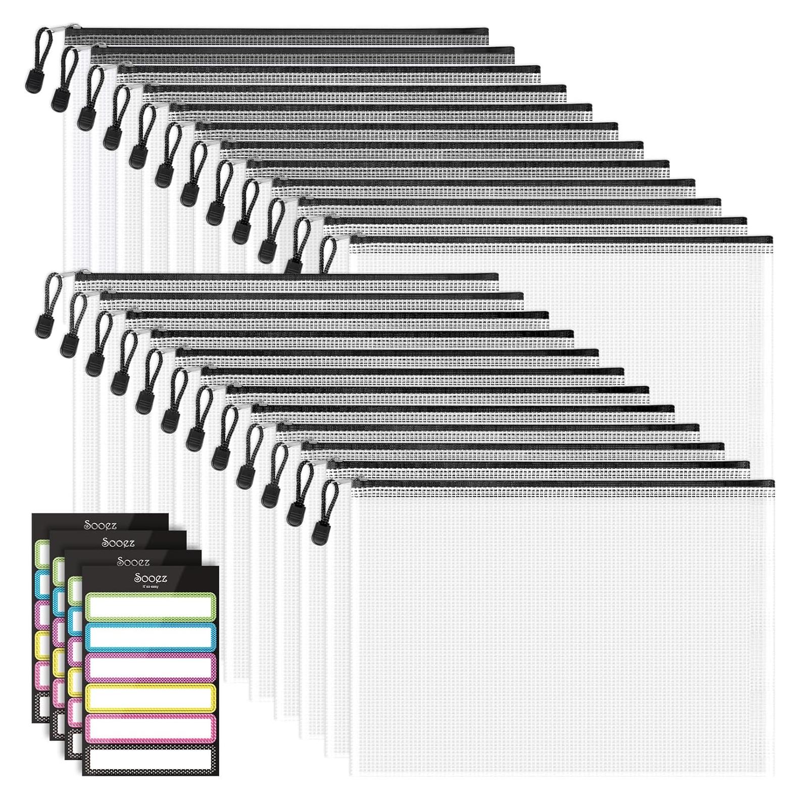 24 Bolsas de Malla con Cremallera SooEZ A4 Negro