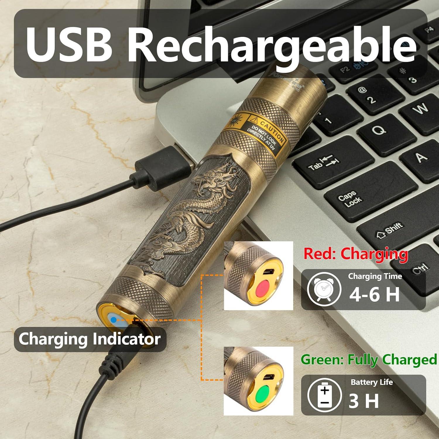 Linterna UV Recargable Alonefire SV65 5W 365nm Luz Negra