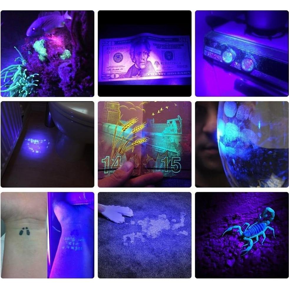 Linterna UV Recargable Alonefire SV65 5W 365nm Luz Negra