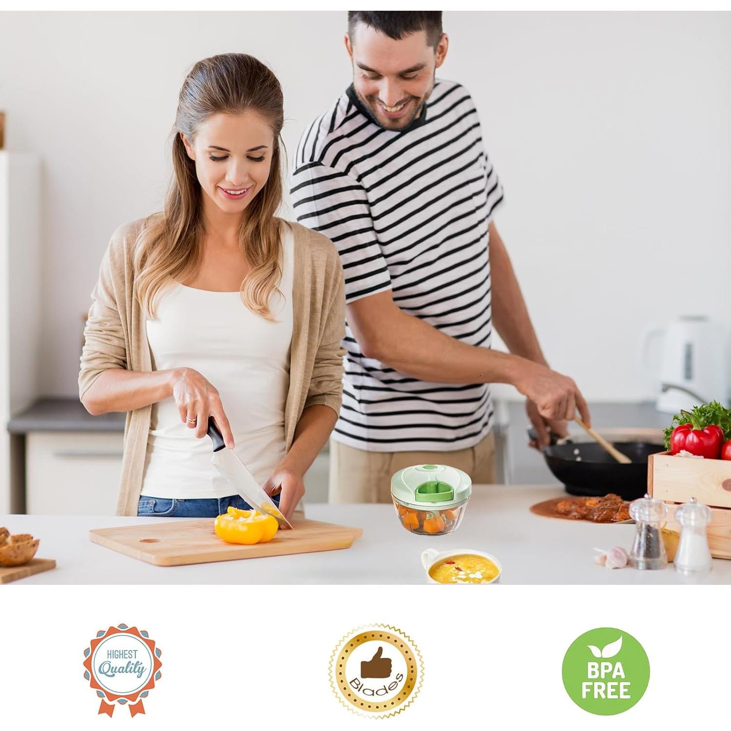 Cortador de Verduras Manual QDGMXIV con Contenedor 10.16 cm