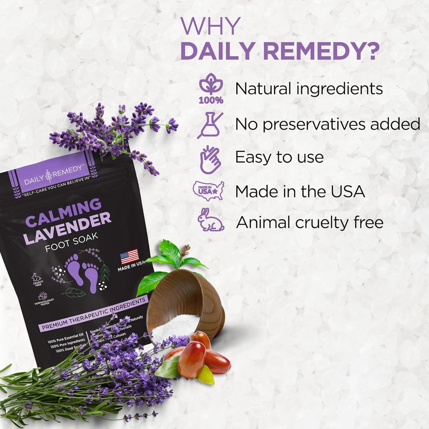 Remojo de Pies Daily Remedy 453.6 g con Sal de Epsom y Lavanda