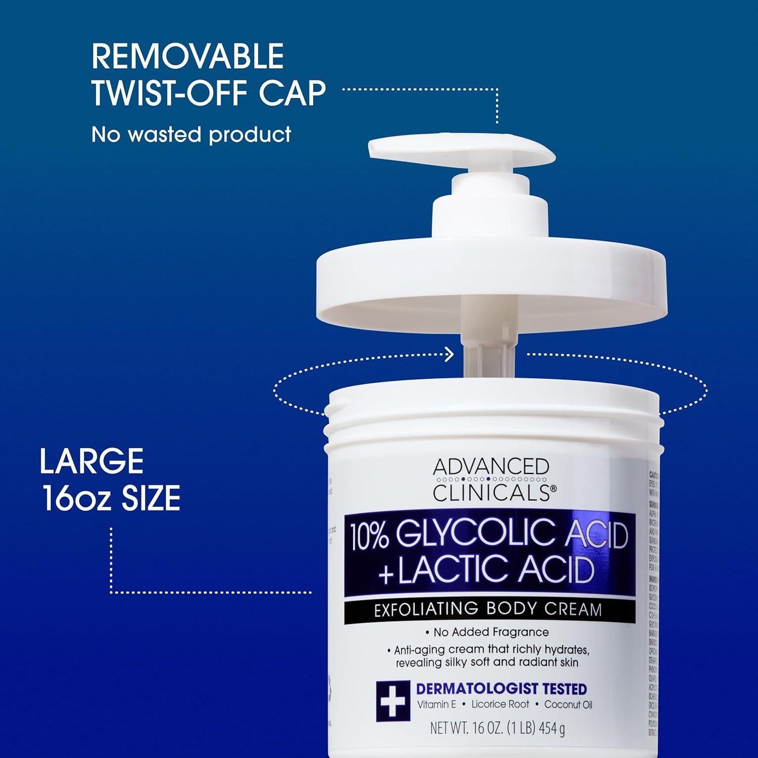 Crema Exfoliante Corporal Advanced Clinicals 453.6 g AHA