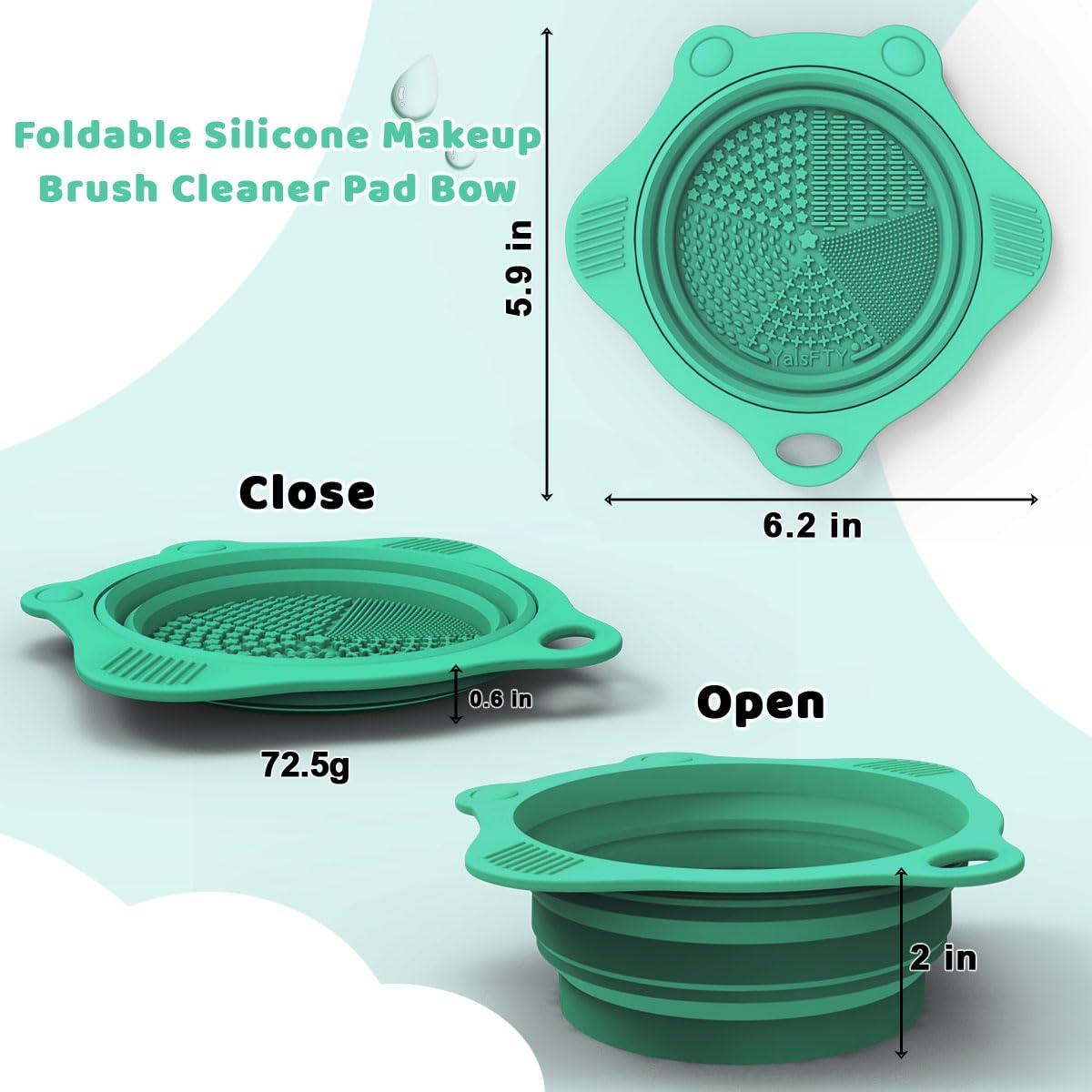 Almohadilla de Limpieza de Brochas de Maquillaje YalsFTY Verde 15x15.7cm